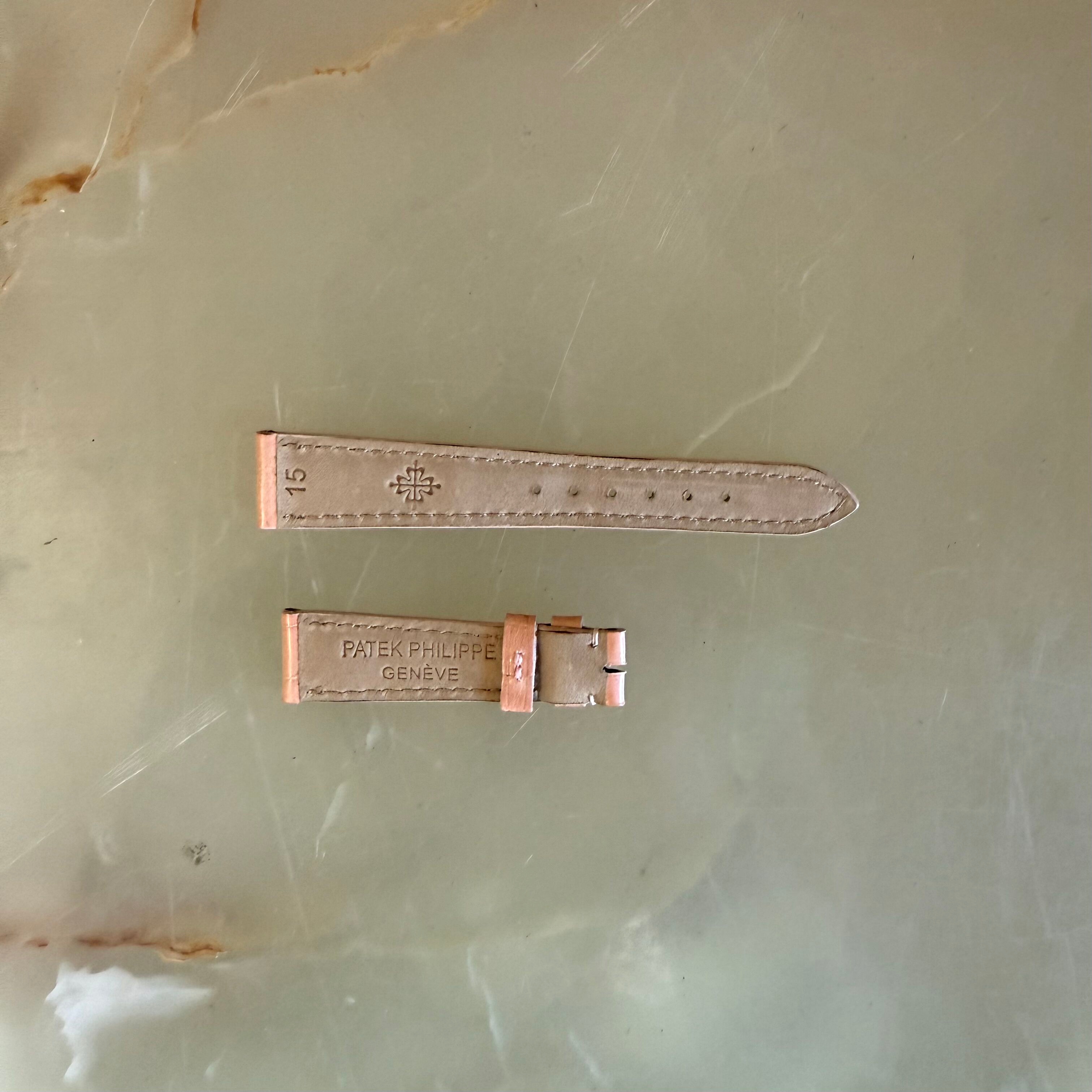 Authentic Patek Philippe Shiny Pink Alligator Watch Strap Band 15mm
