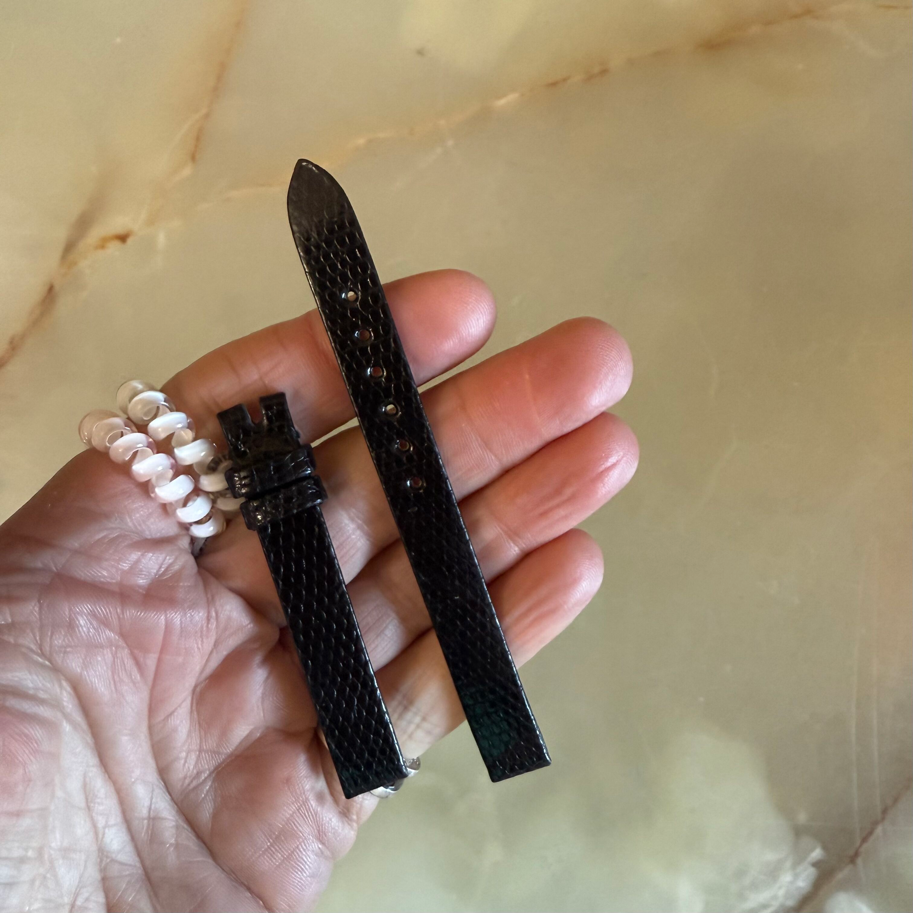 Authentic Patek Philippe Shiny Black Lizard Watch Strap Band 10mm