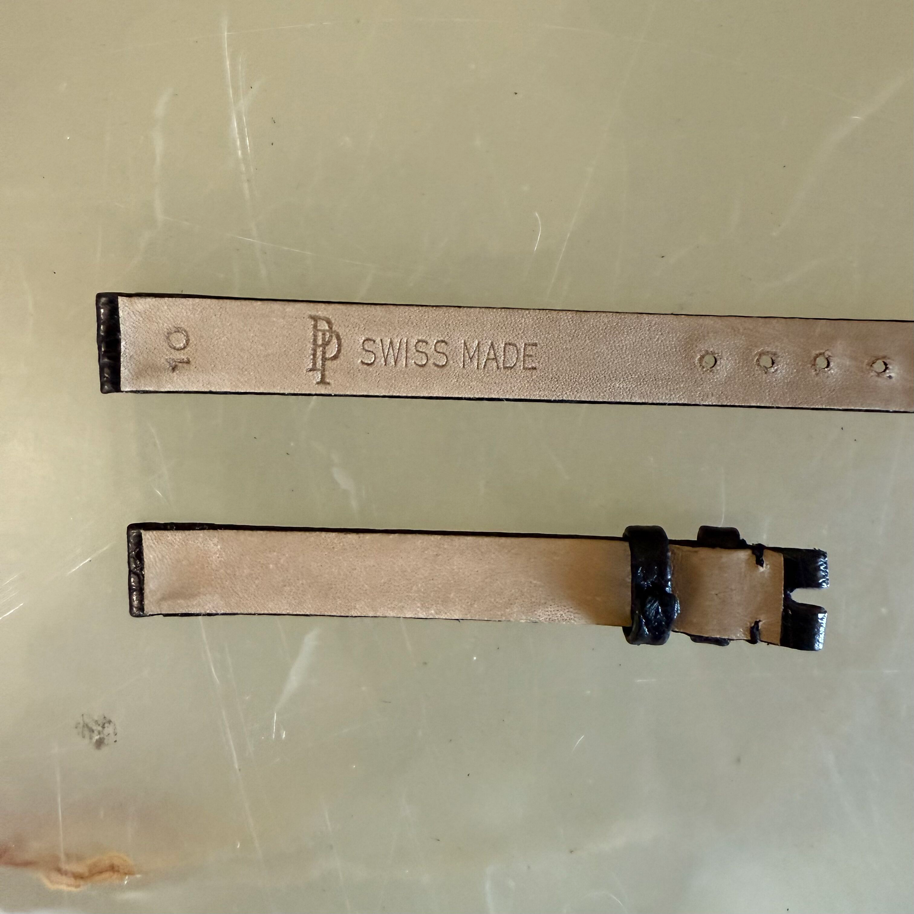 Authentic Patek Philippe Black Lizard Watch Strap Band 10mm