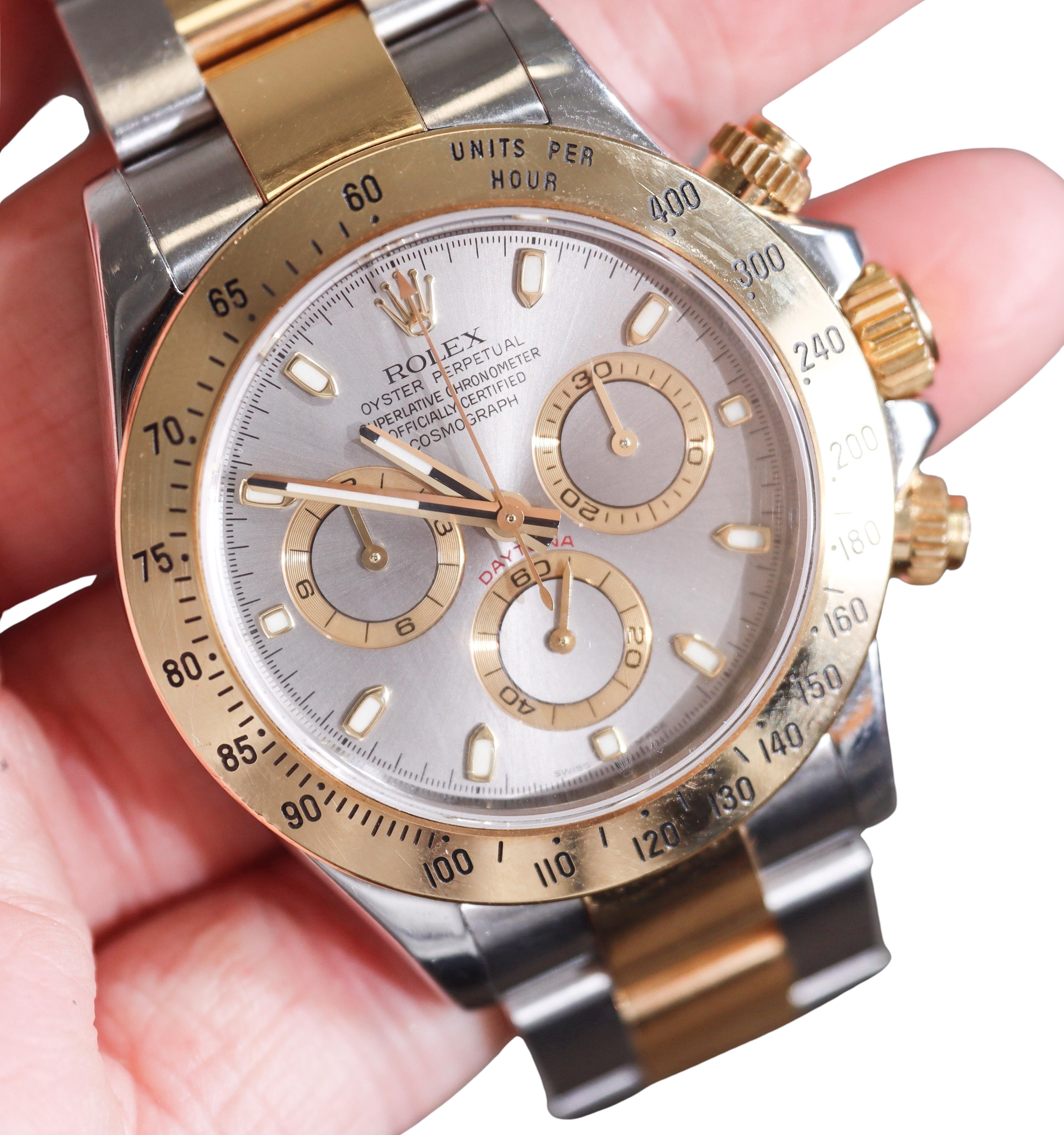 Rolex Cosmograph Daytona 18k Gold Steel Automatic Watch 116532