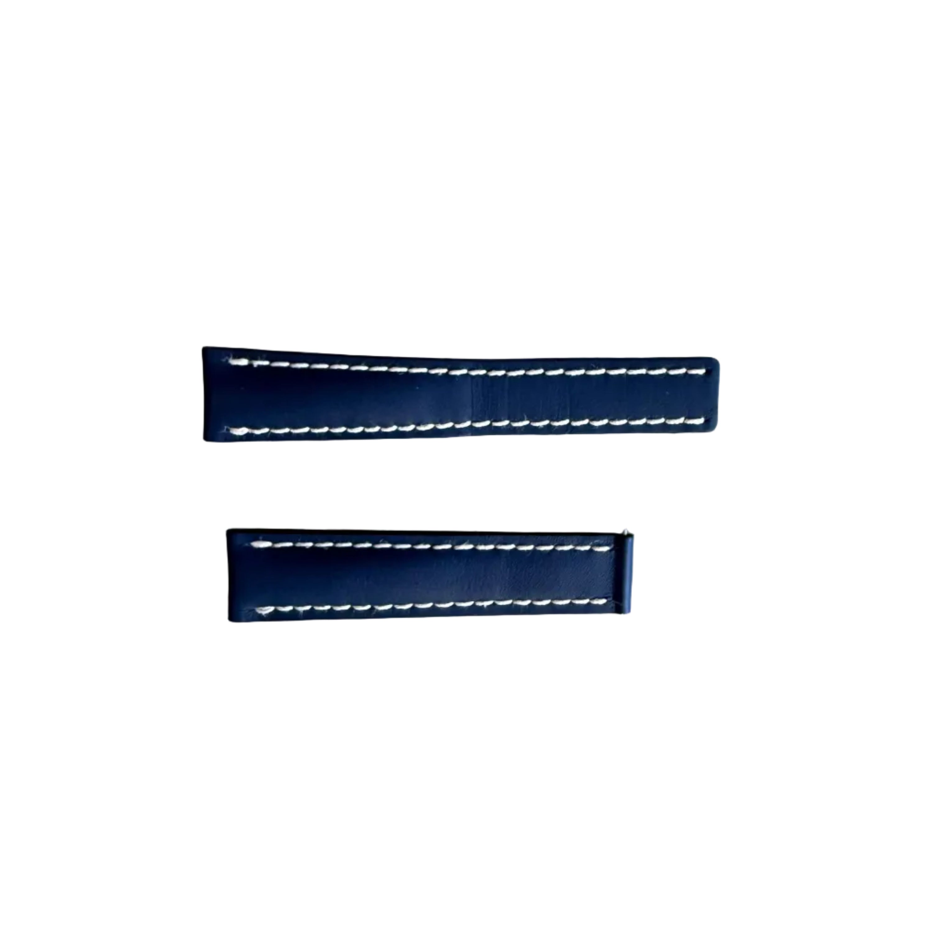 Authentic Breitling Blue Leather Padded & Stitched Watch Strap Band 20mm 115X