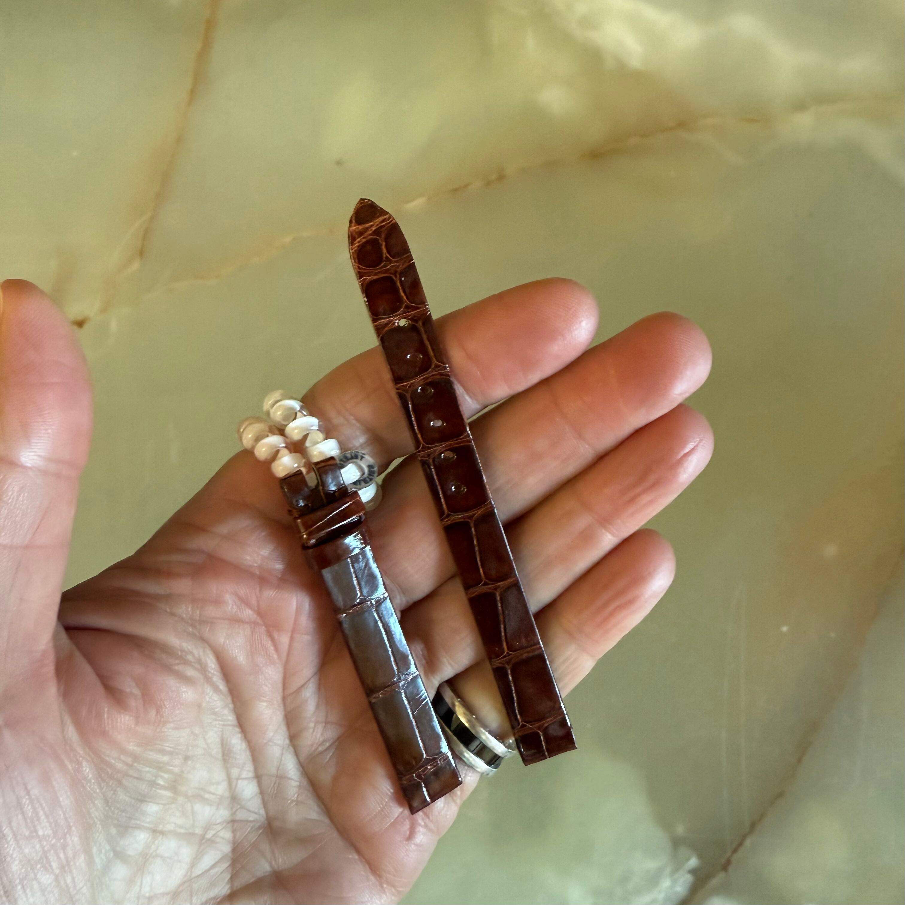 Authentic Patek Philippe Dark Brown Alligator Watch Strap Band 10mm