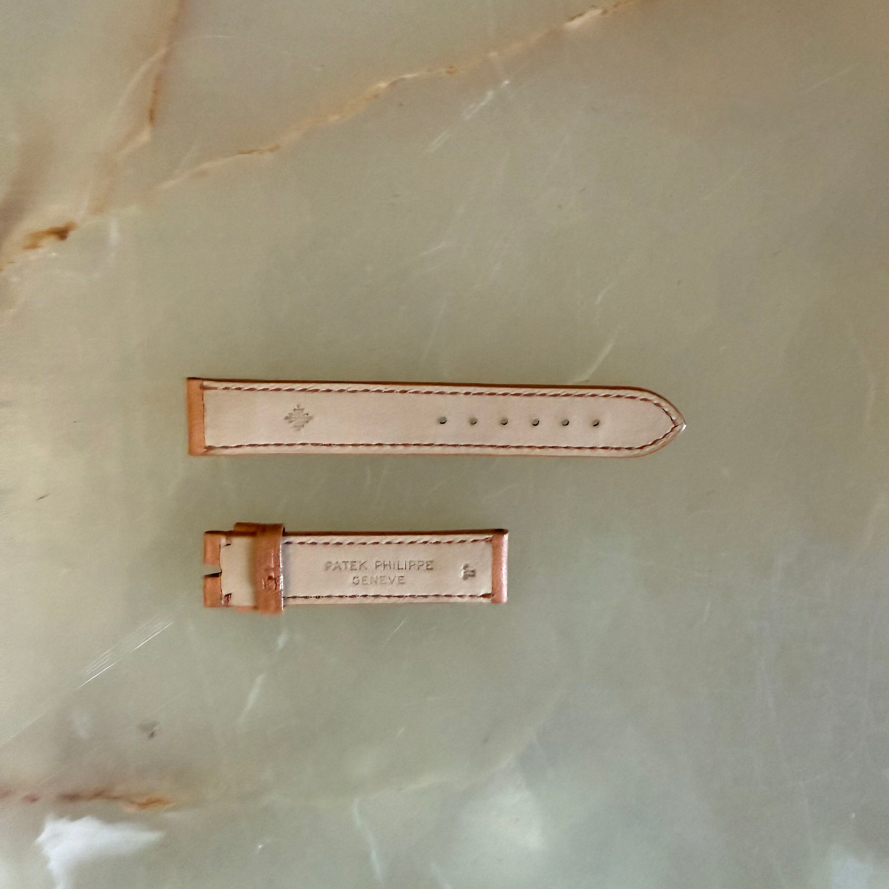 Authentic Patek Philippe Light Brown Leather Watch Strap Band 16mm