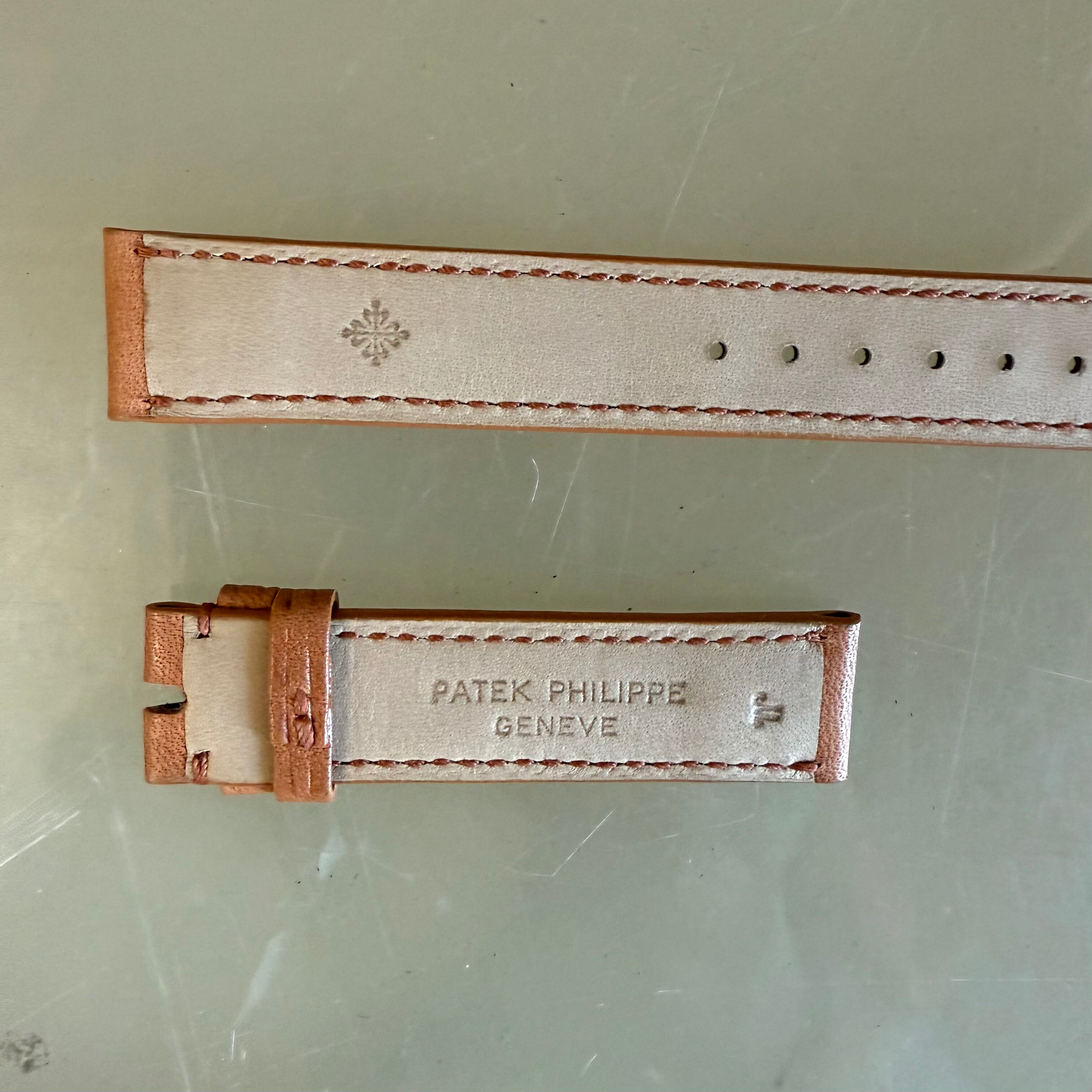 Authentic Patek Philippe Light Brown Leather Watch Strap Band 16mm