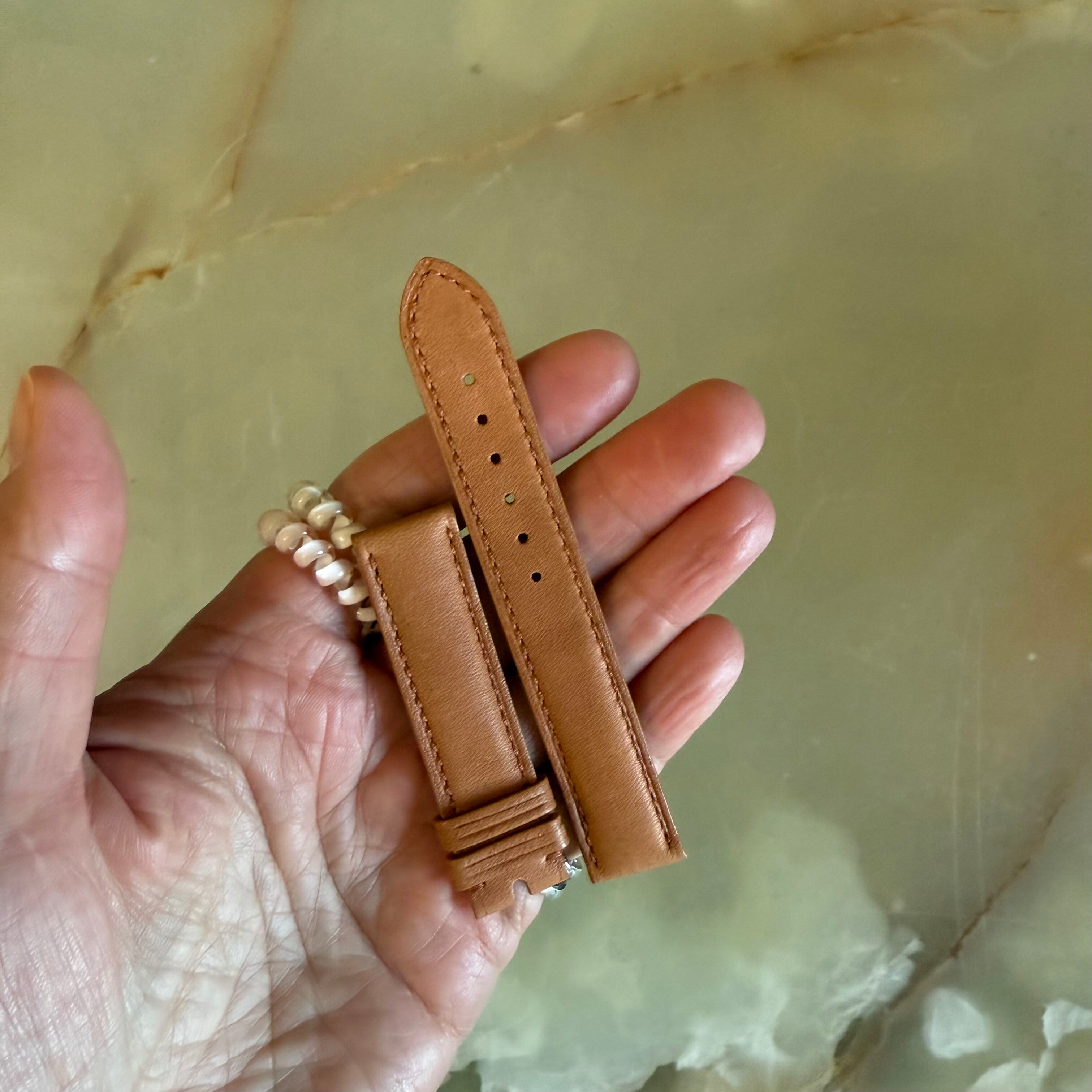 Authentic Patek Philippe Light Brown Leather Watch Strap Band 16mm