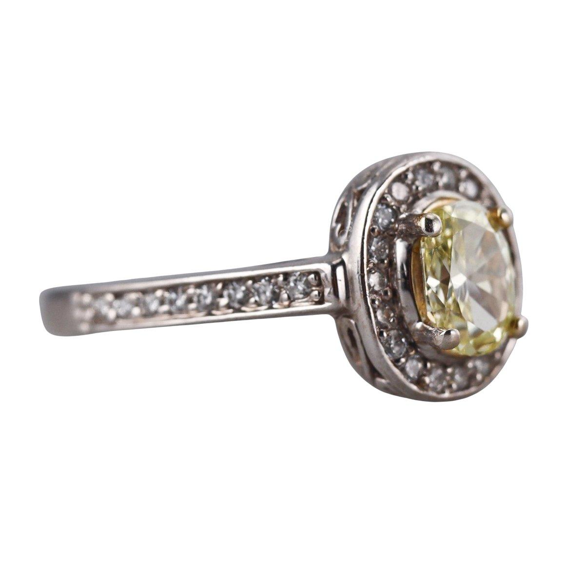 14k Gold Fancy Yellow Diamond Engagement Ring