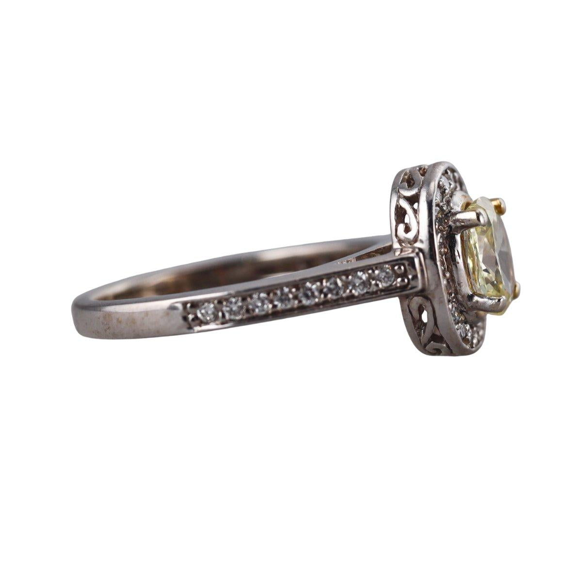 14k Gold Fancy Yellow Diamond Engagement Ring