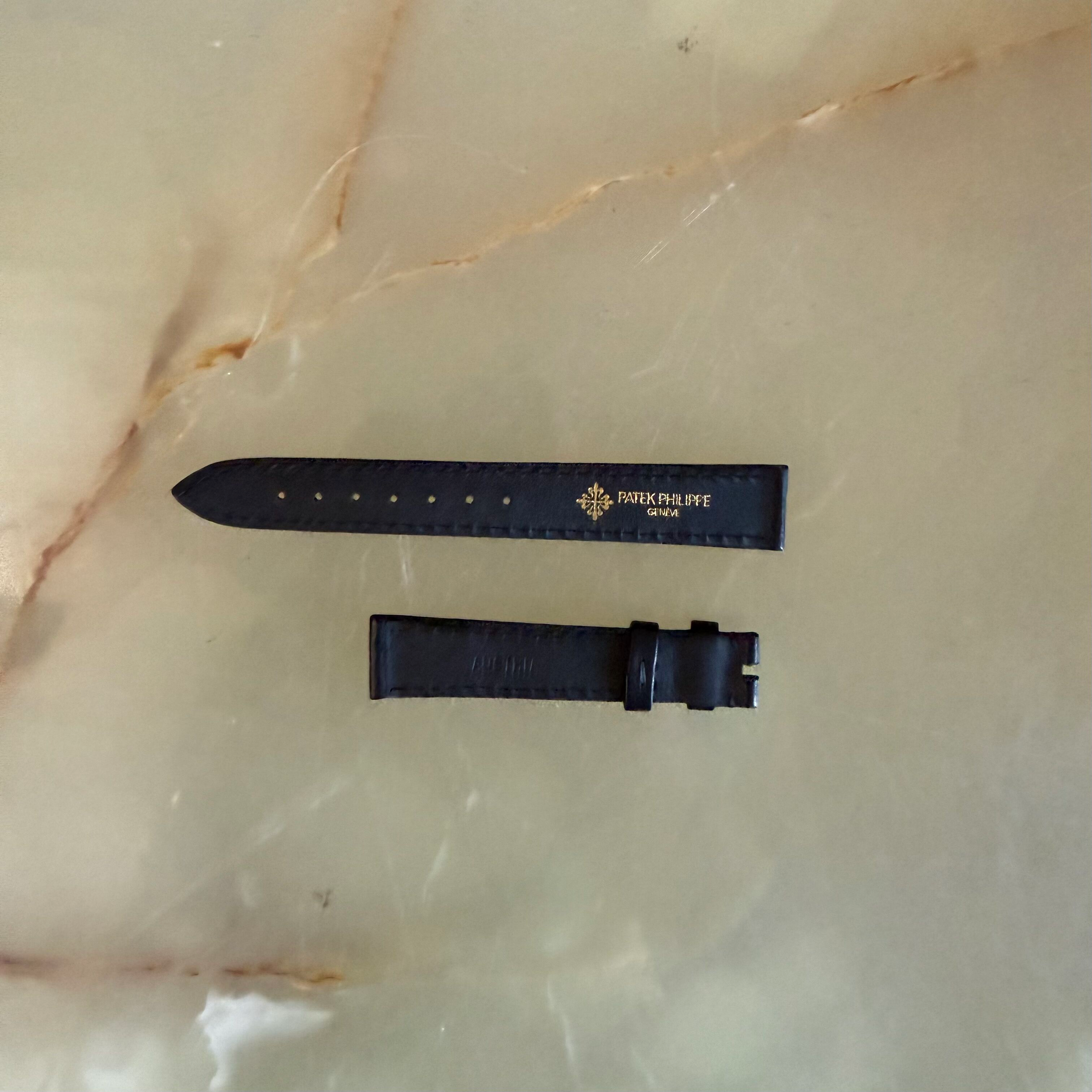 Authentic Patek Philippe Black Leather Watch Strap Band 16mm