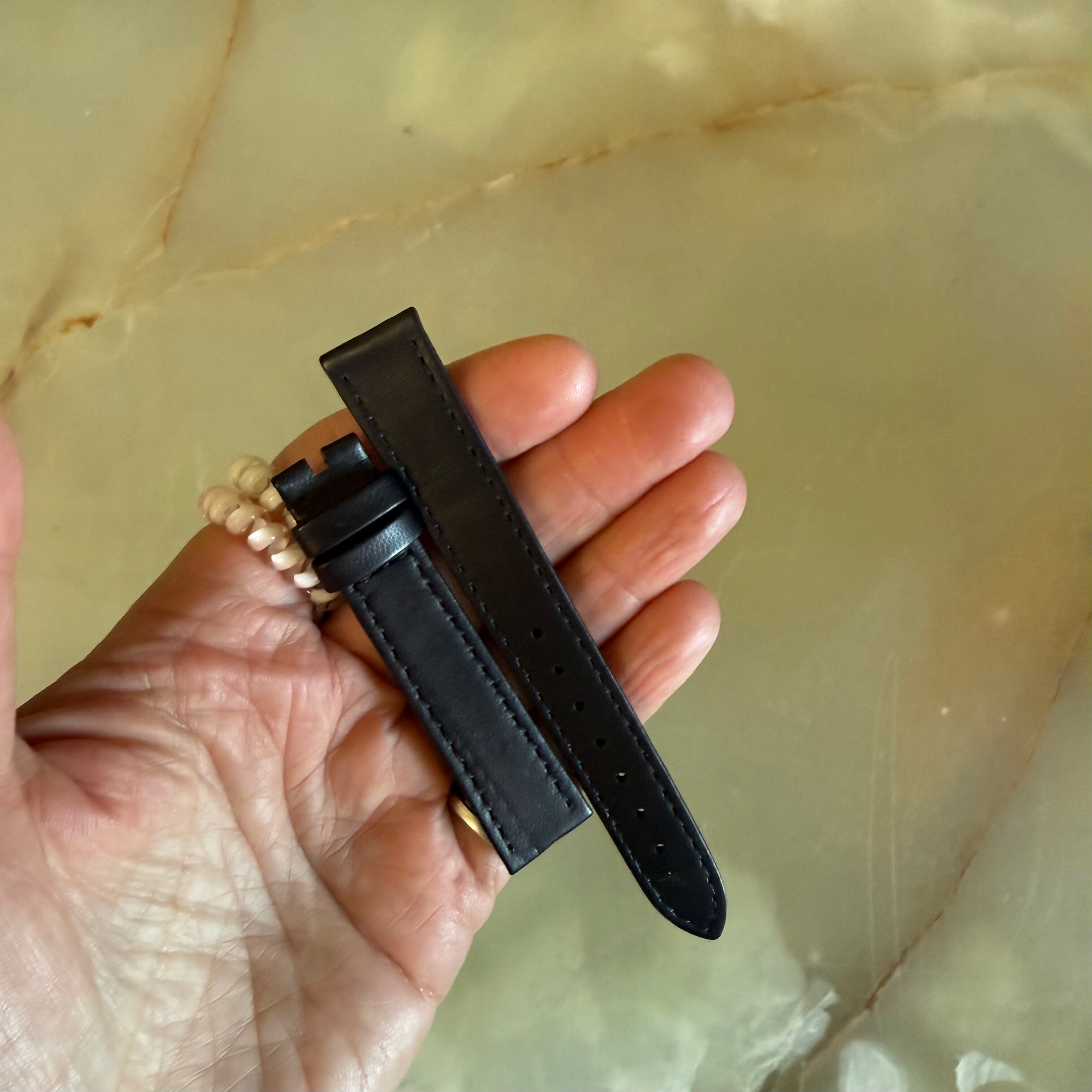 Authentic Patek Philippe Black Leather Watch Strap Band 16mm