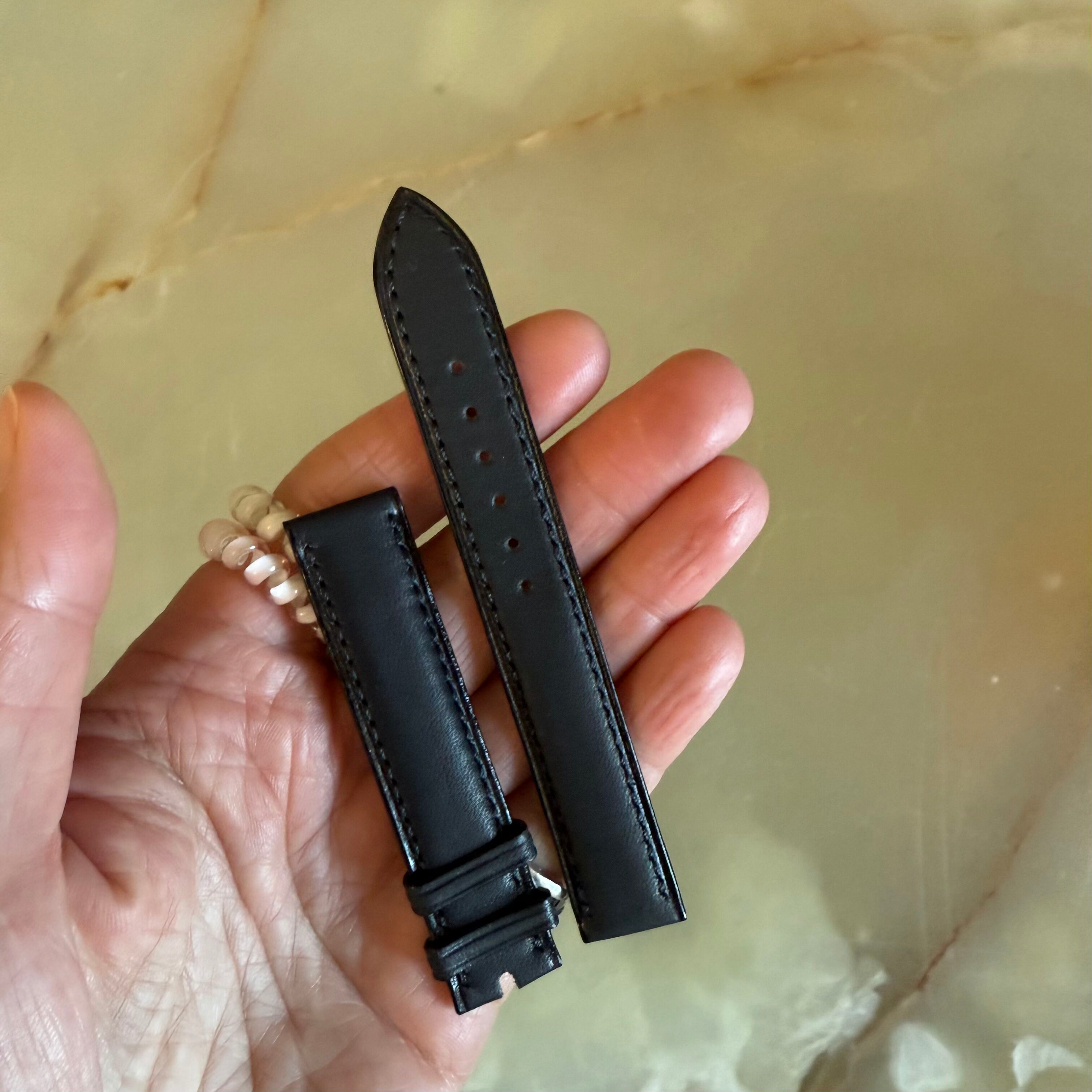 Authentic Patek Philippe Black Leather Watch Strap Band 16mm