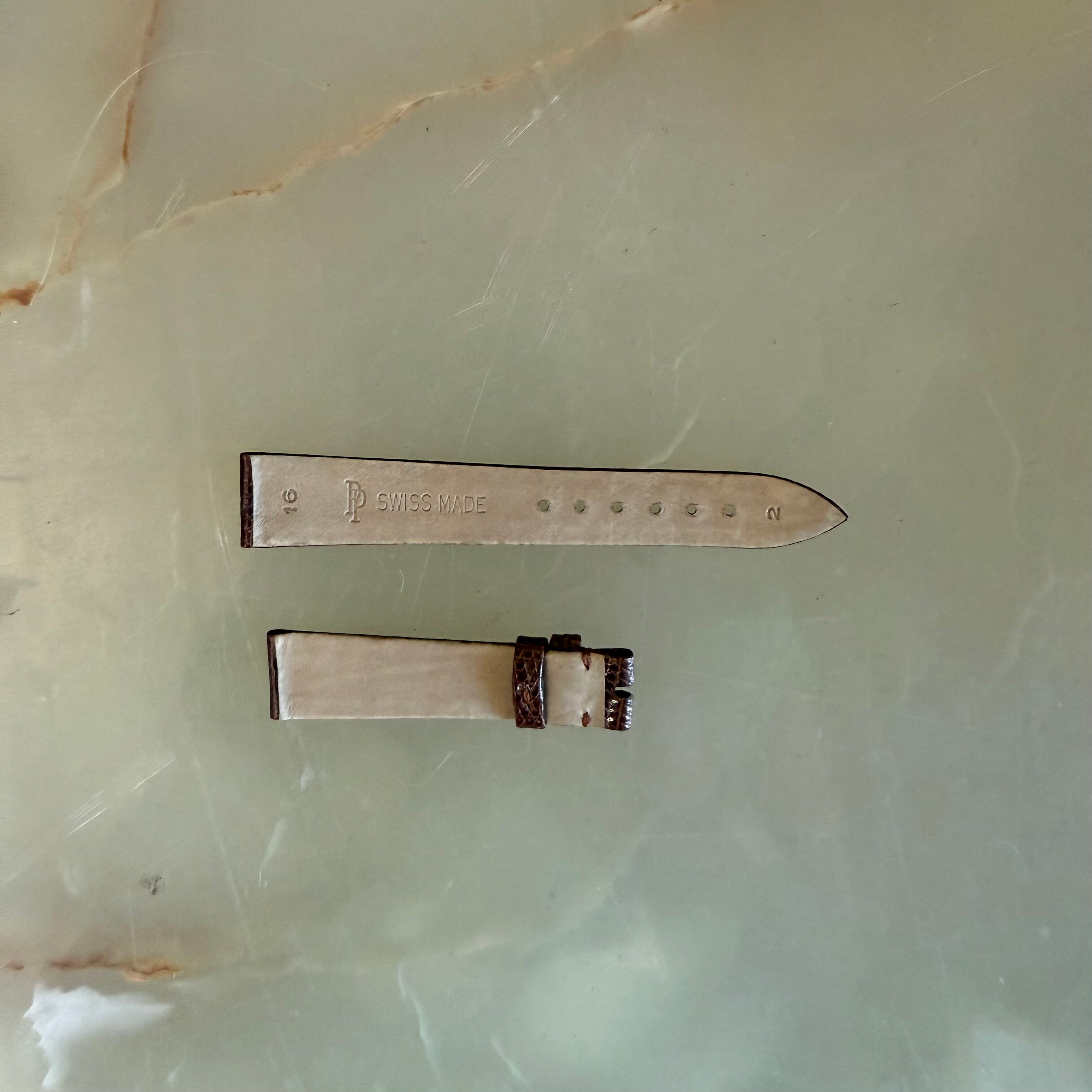 Authentic Patek Philippe Brown Lizard Watch Strap Band 16mm