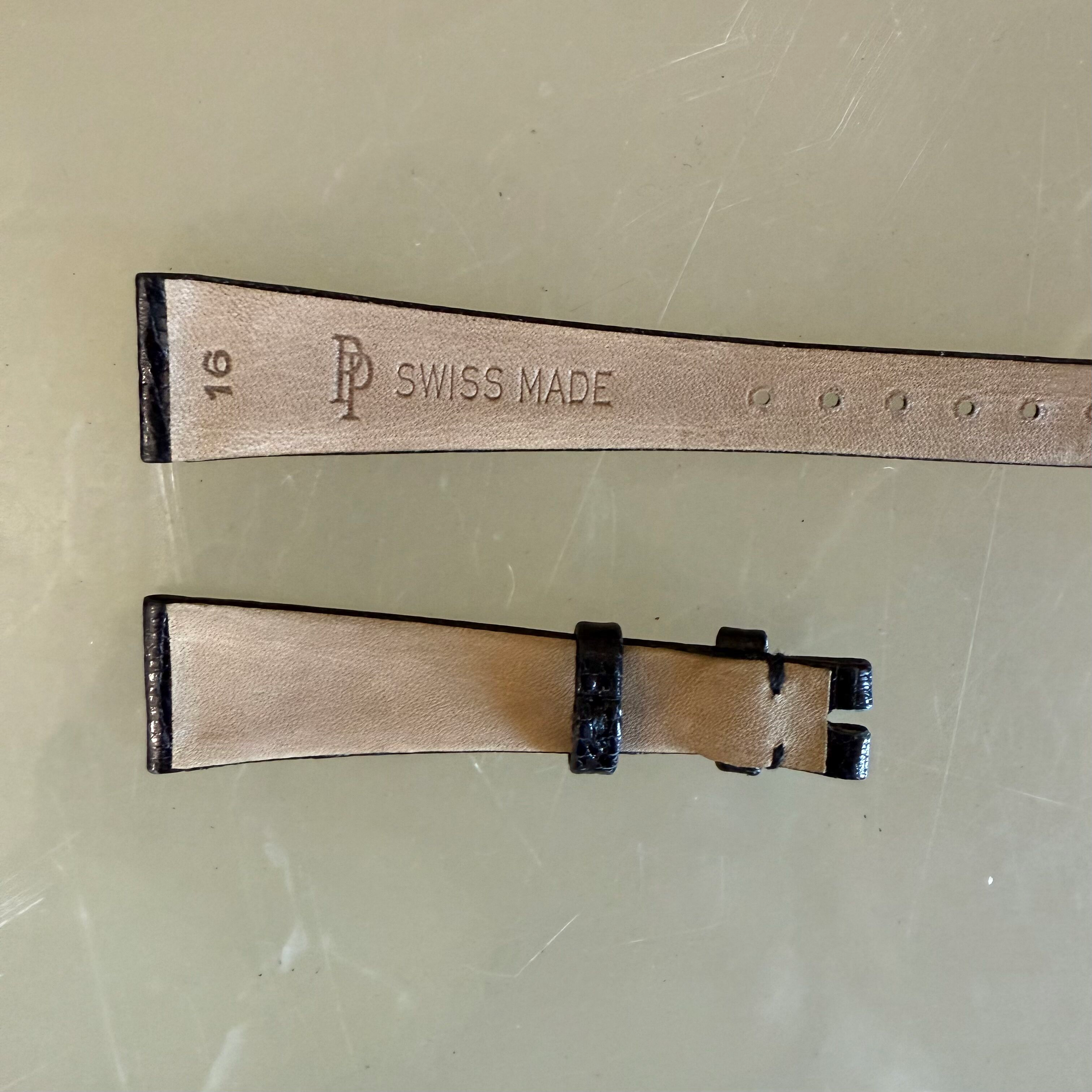 Authentic Patek Philippe Black Lizard Watch Strap Band 16mm