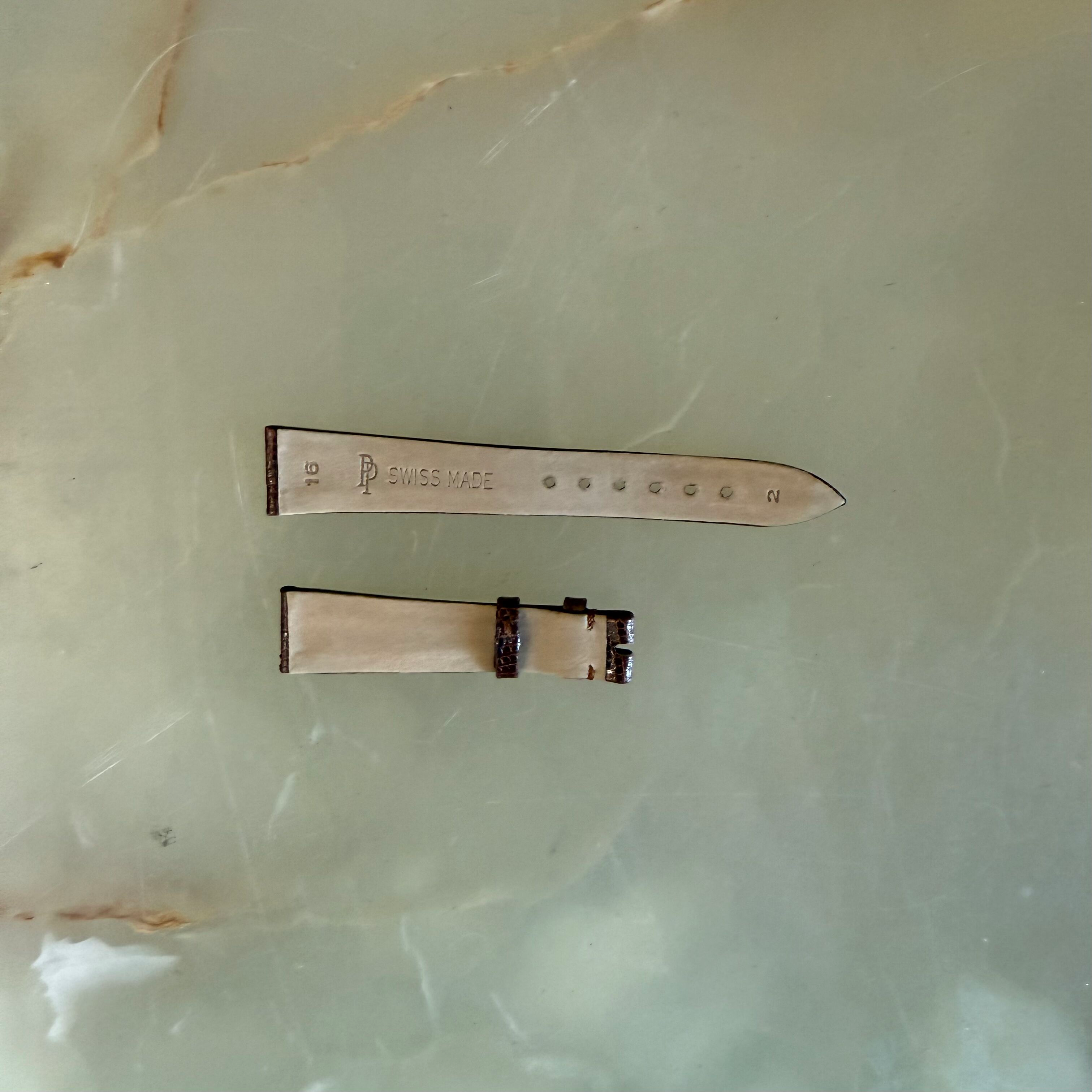 Authentic Patek Philippe Shiny Brown Lizard Watch Strap Band 16mm