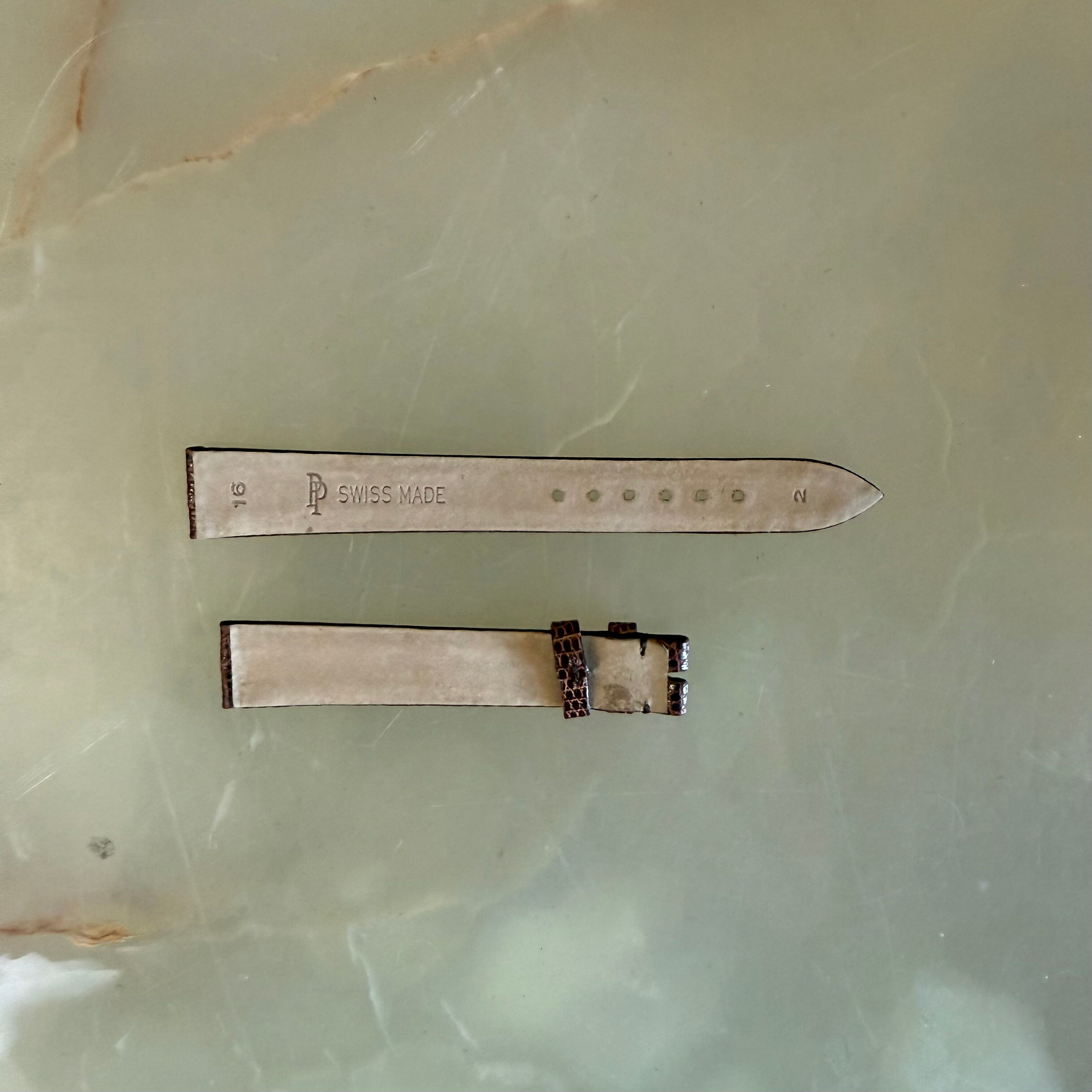 Authentic Patek Philippe Shiny Dark Brown Lizard Watch Strap Band 16mm