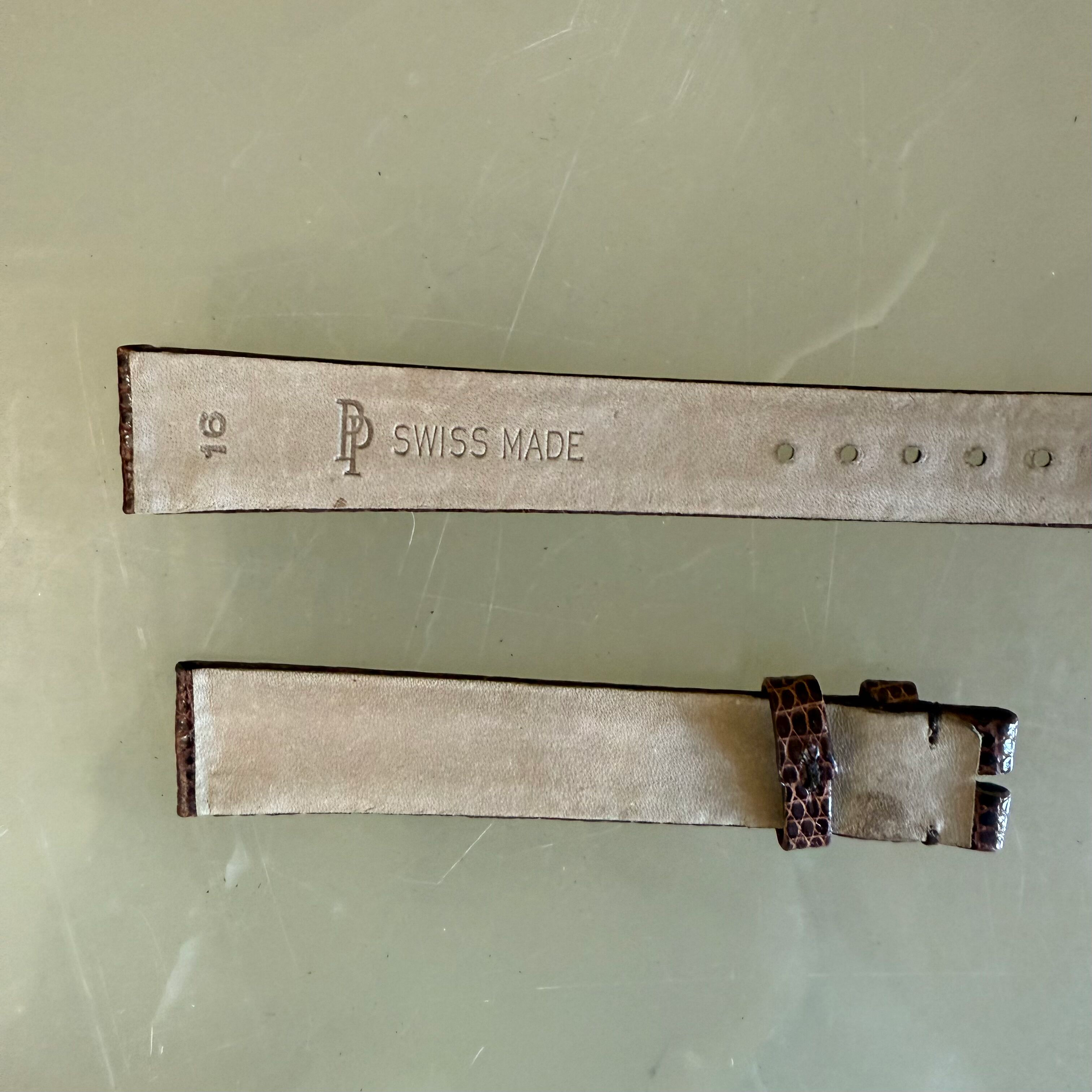 Authentic Patek Philippe Shiny Dark Brown Lizard Watch Strap Band 16mm