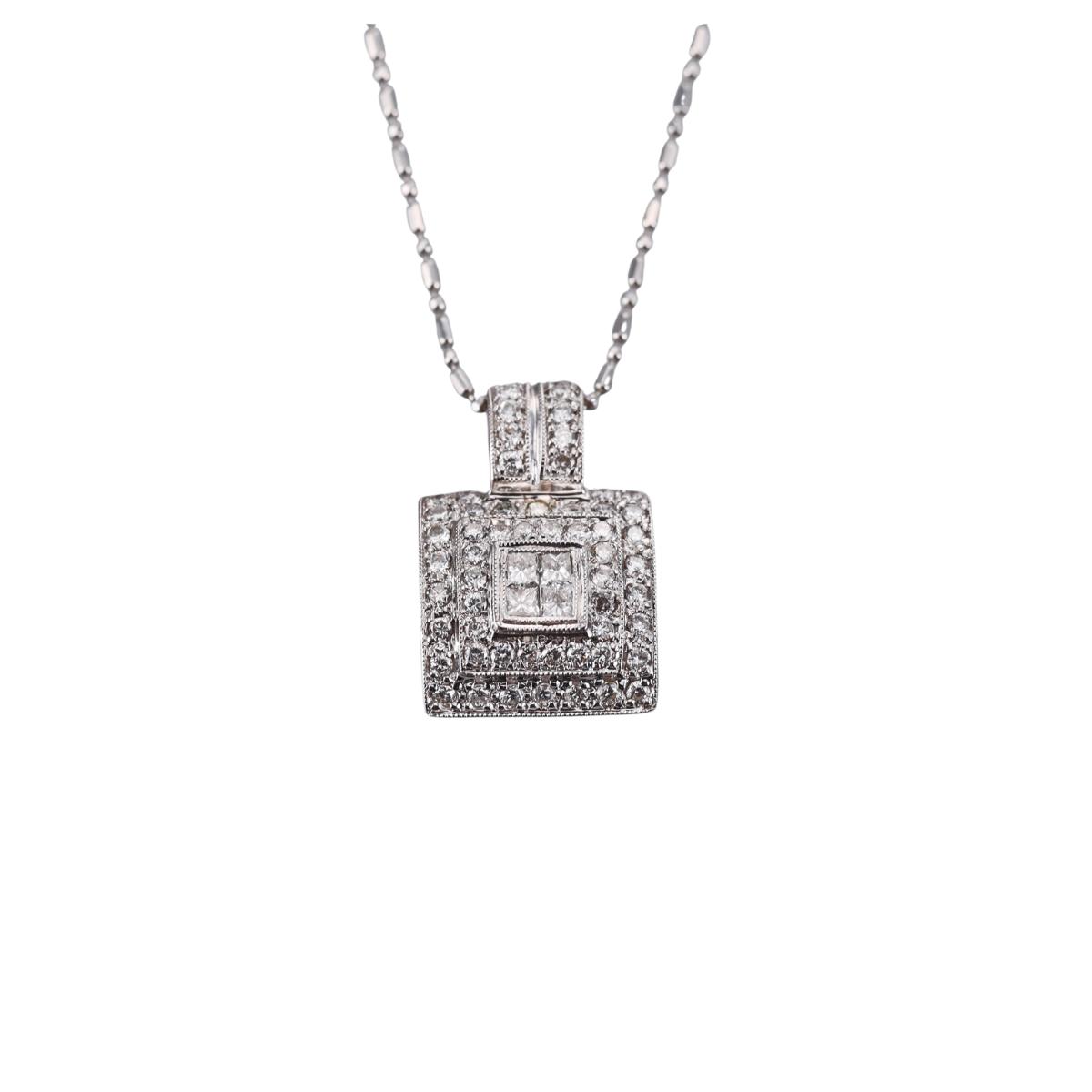 White Gold Diamond Pendant Necklace