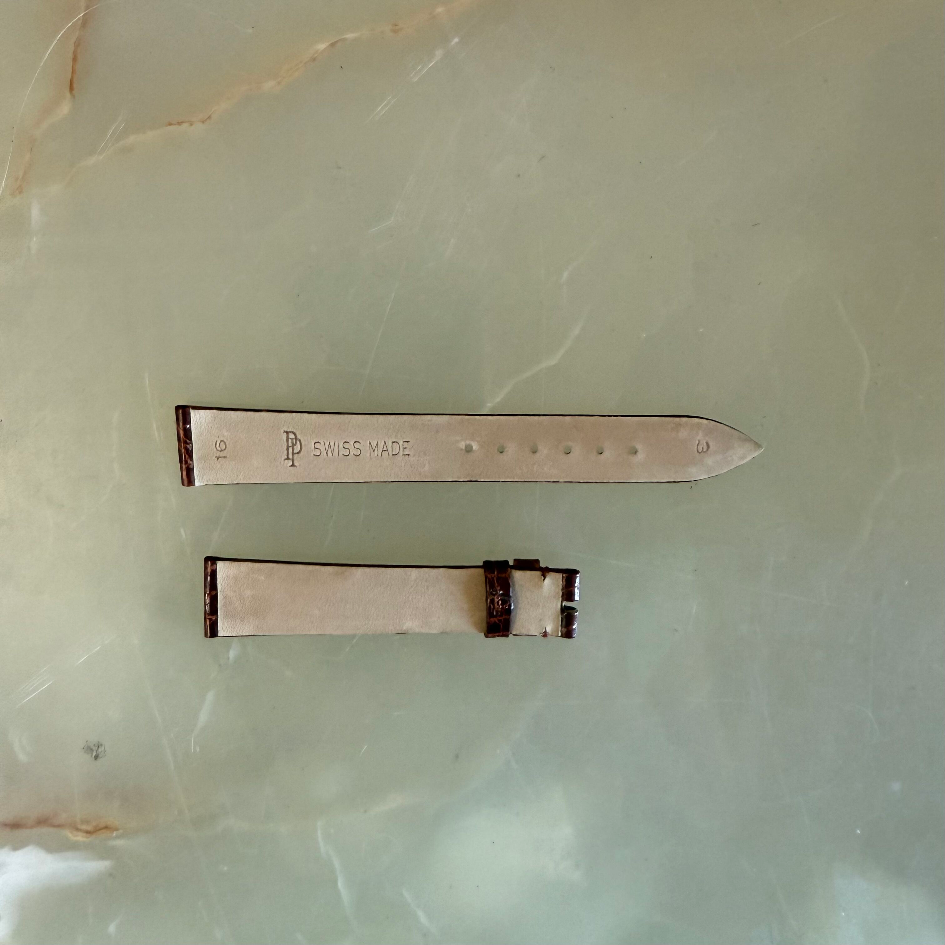 Authentic Patek Philippe Shiny Brown Alligator Watch Strap Band 16mm