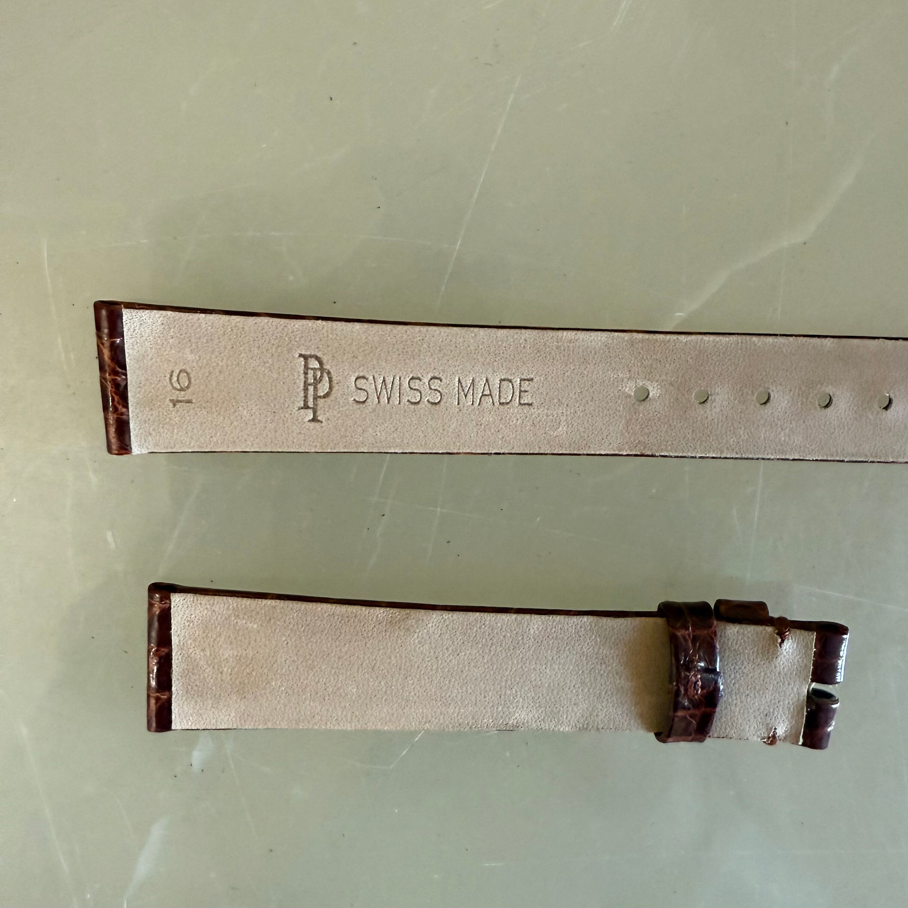 Authentic Patek Philippe Shiny Brown Alligator Watch Strap Band 16mm