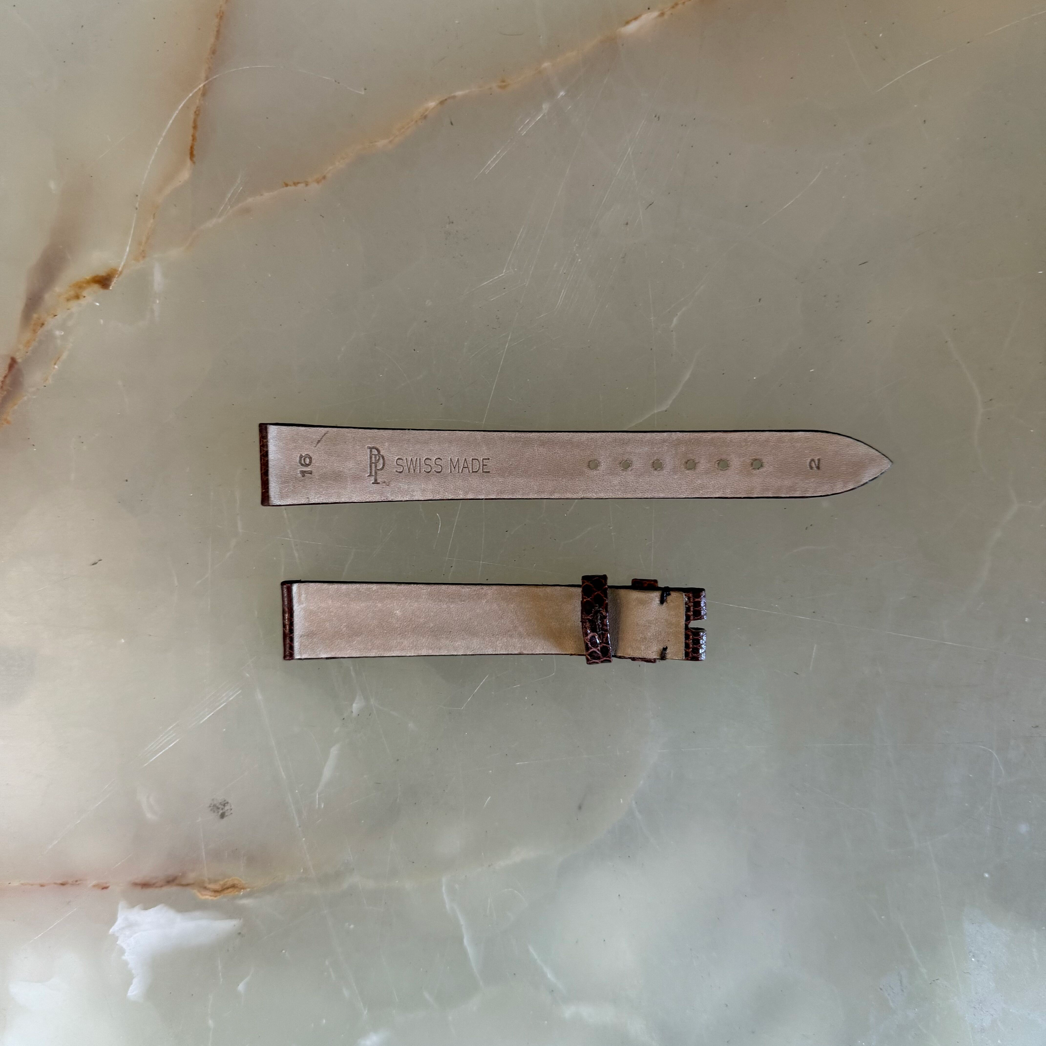 Authentic Patek Philippe Brown Lizard Watch Strap Band 16mm