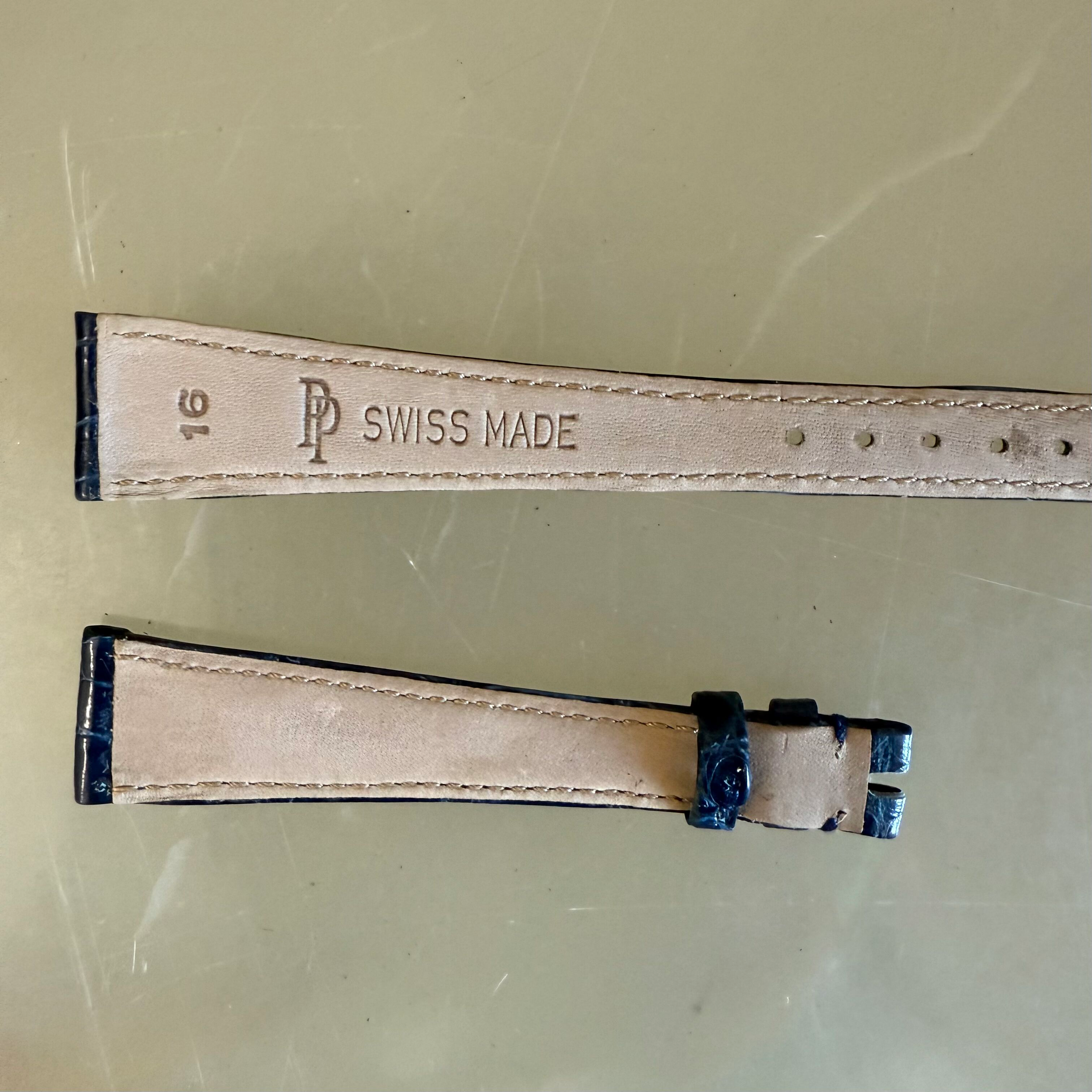 Authentic Patek Philippe Shiny Blue Crocodile Watch Strap Band 16mm