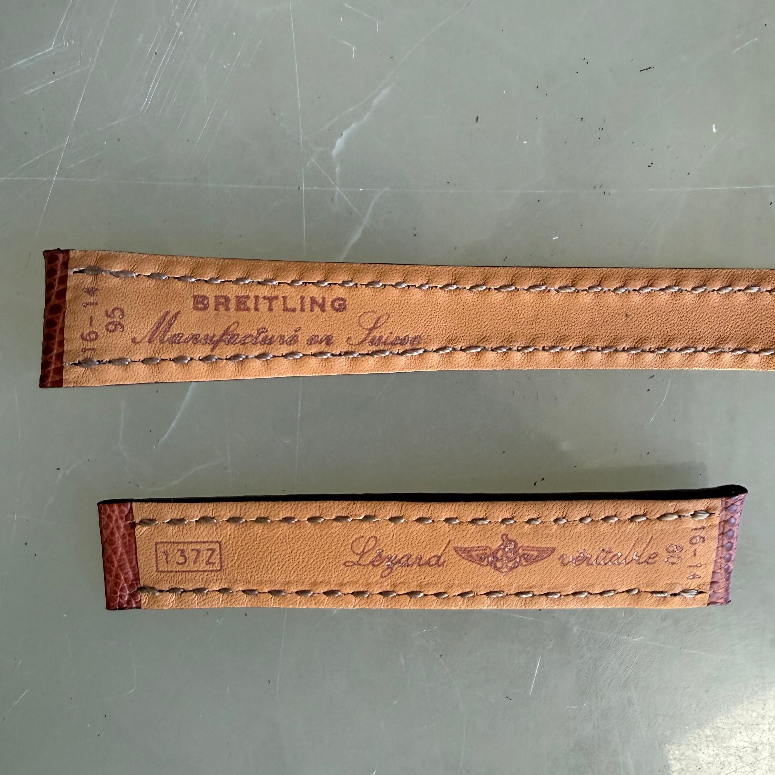 Authentic Breitling Brown Lizard Watch Strap Band 16mm