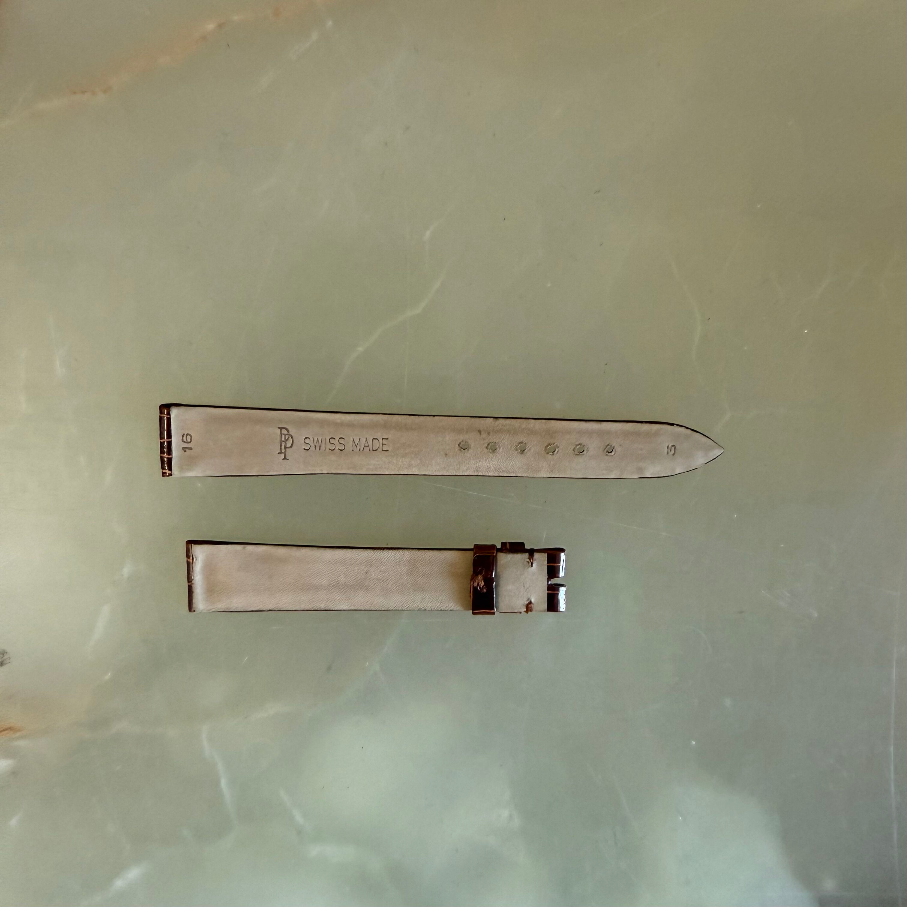 Authentic Patek Philippe Shiny Brown Crocodile Watch Strap Band 16mm