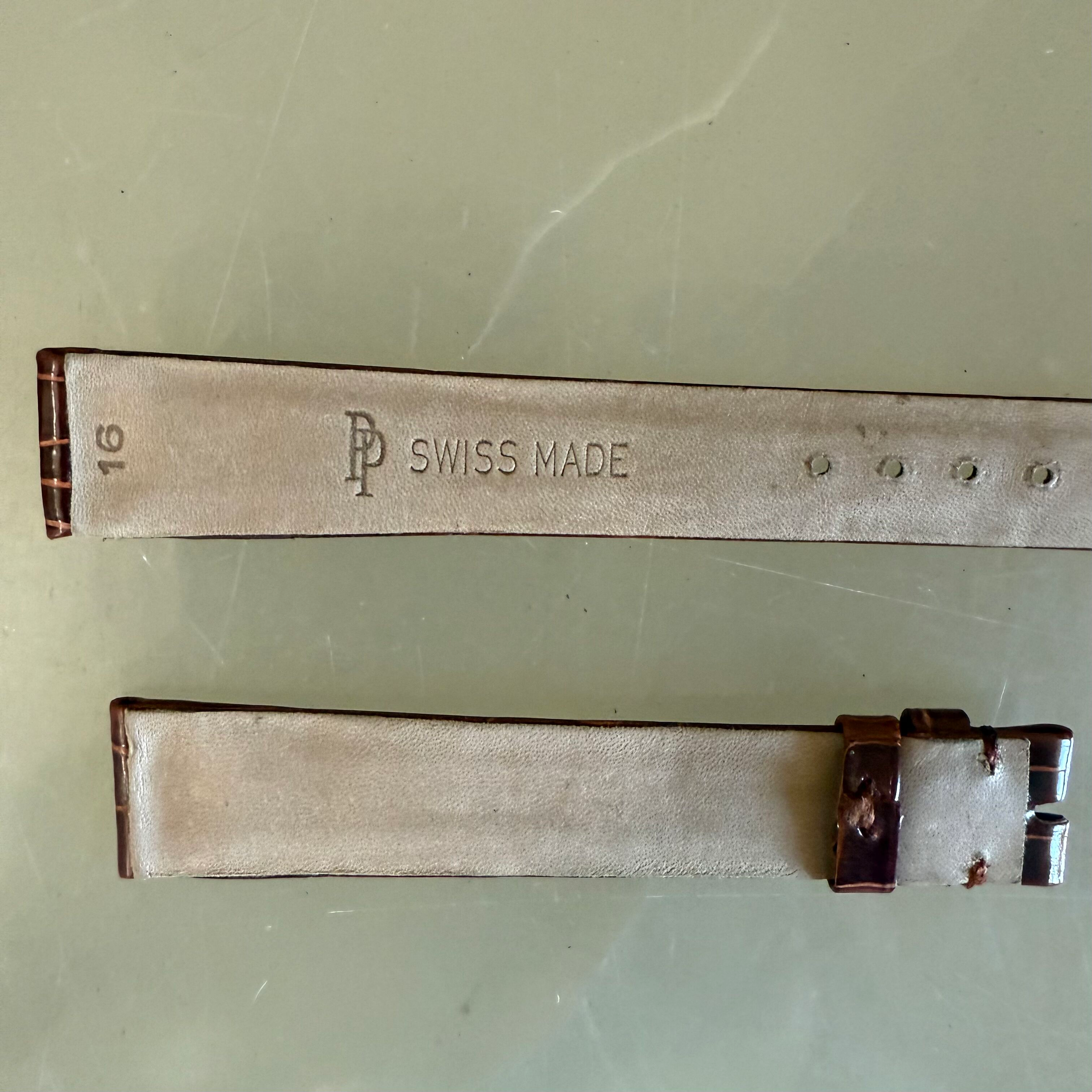 Authentic Patek Philippe Shiny Brown Crocodile Watch Strap Band 16mm