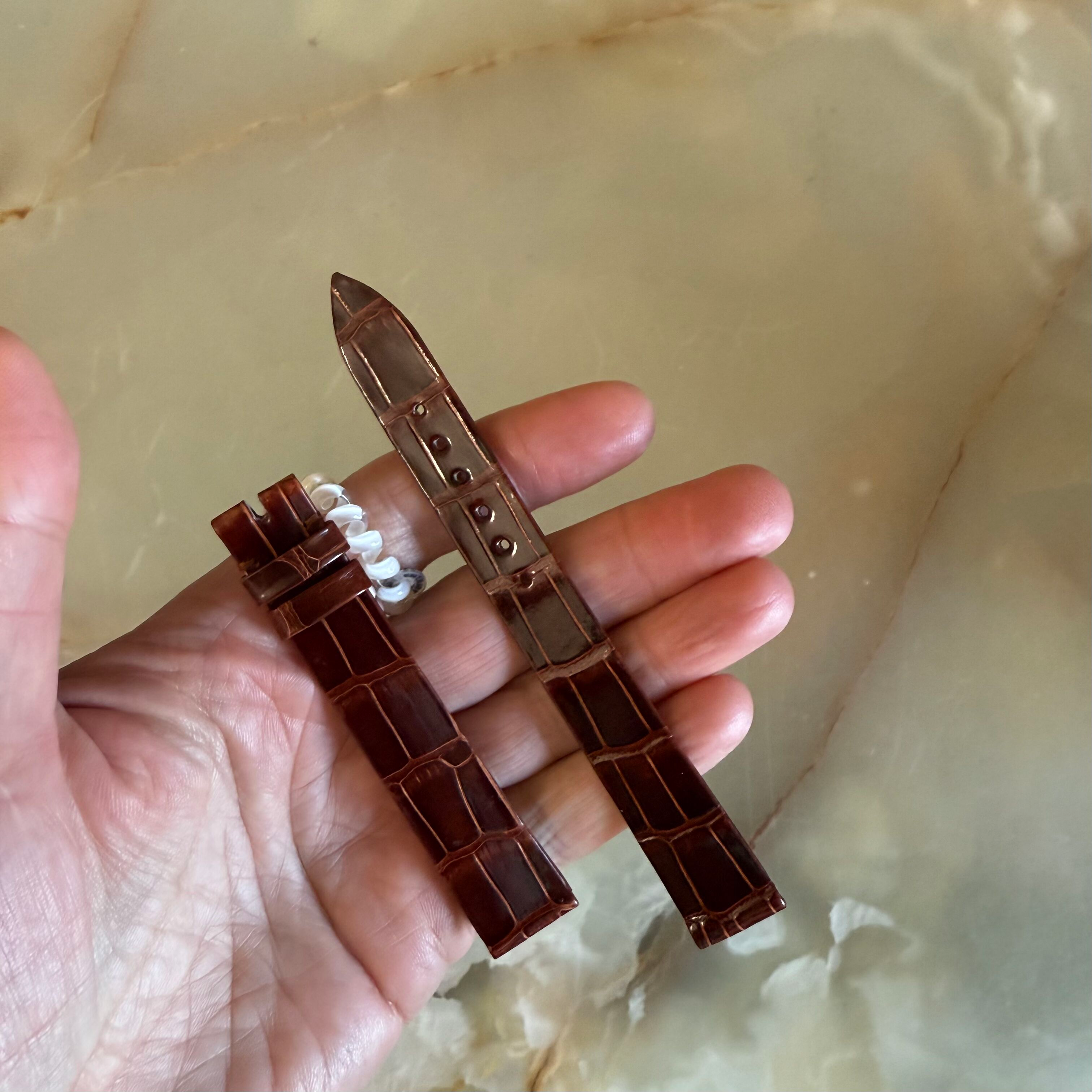 Authentic Patek Philippe Shiny Brown Crocodile Watch Strap Band 16mm