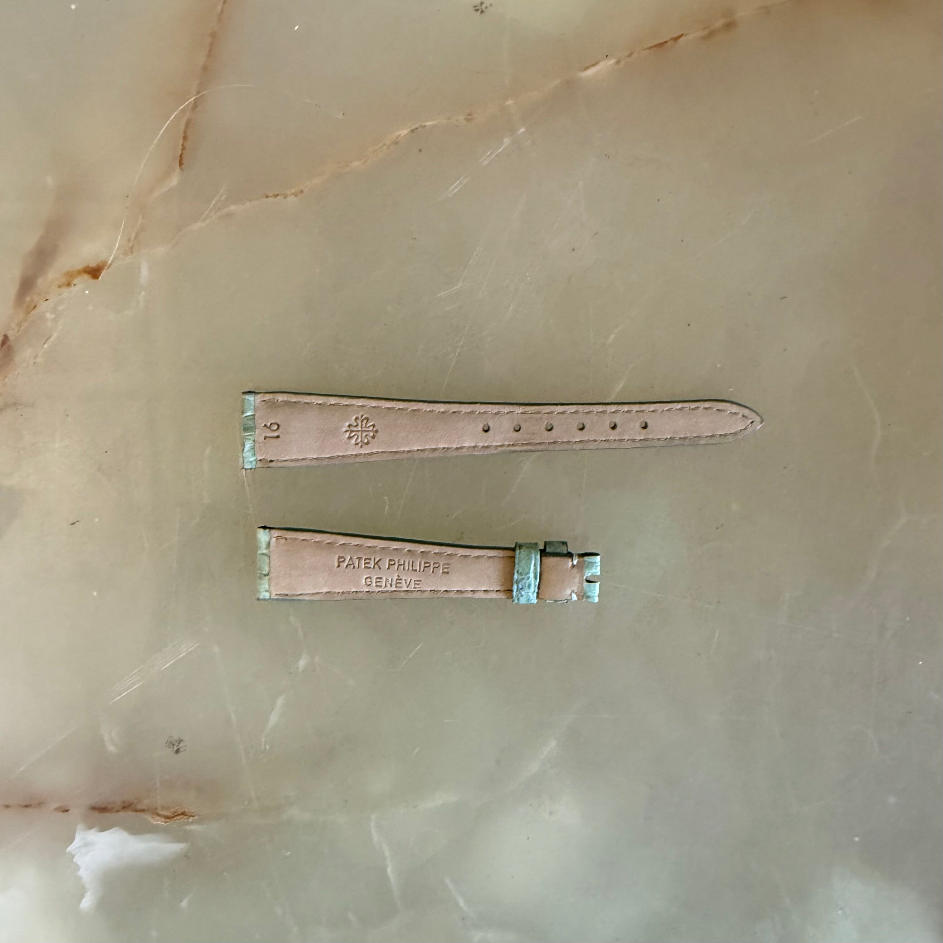 Authentic Patek Philippe Light Blue Crocodile Watch Strap Band 16mm