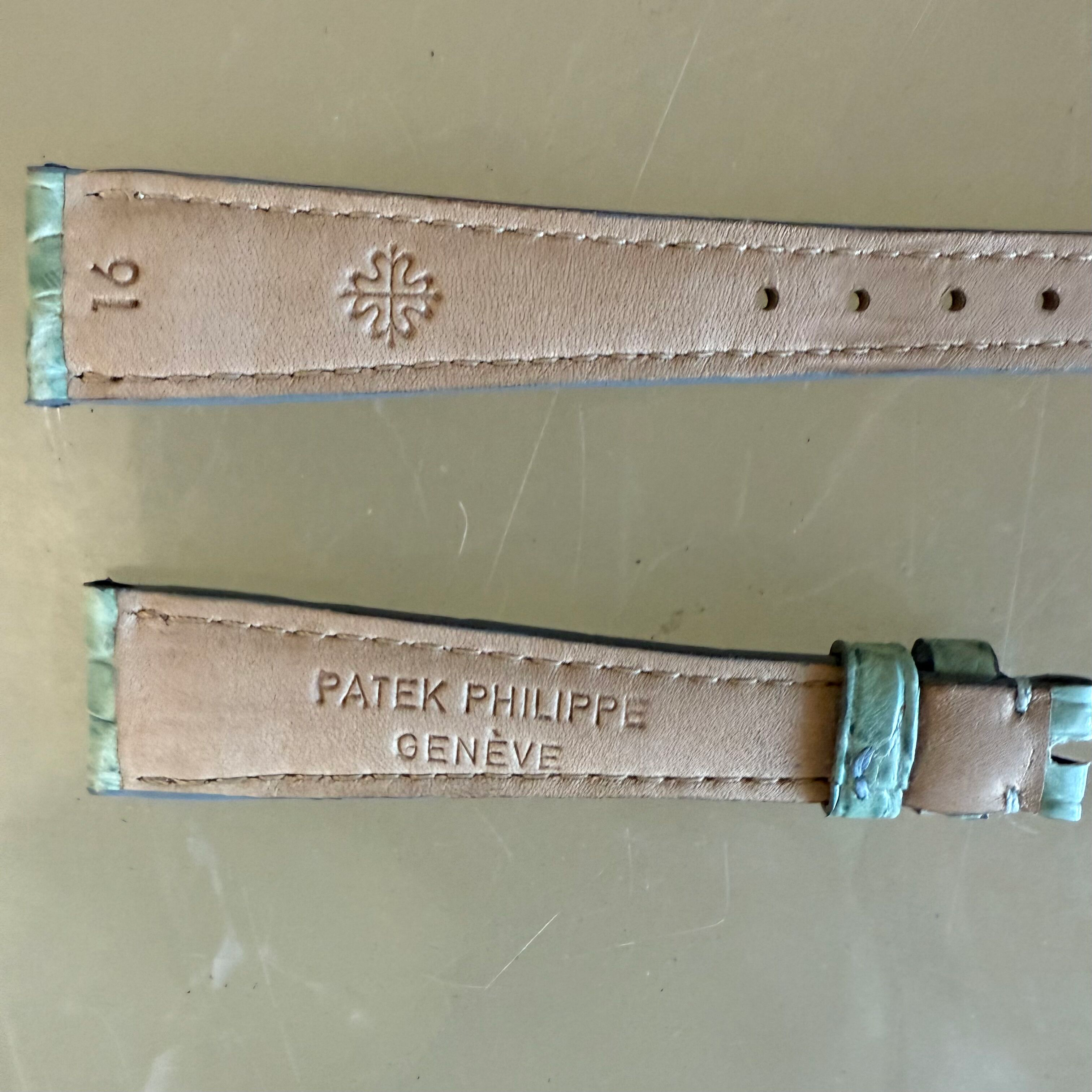 Authentic Patek Philippe Light Blue Crocodile Watch Strap Band 16mm