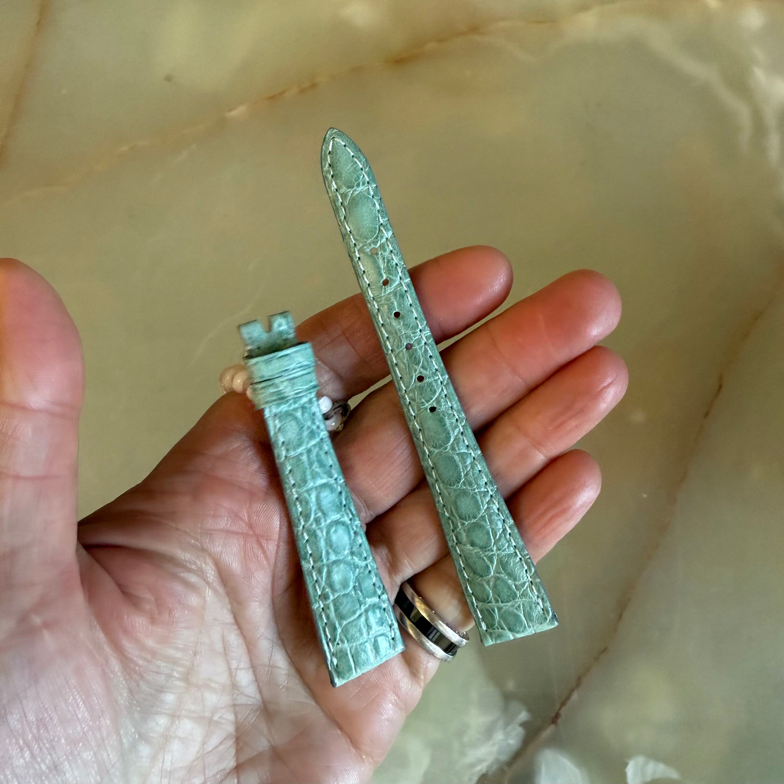 Authentic Patek Philippe Light Blue Crocodile Watch Strap Band 16mm