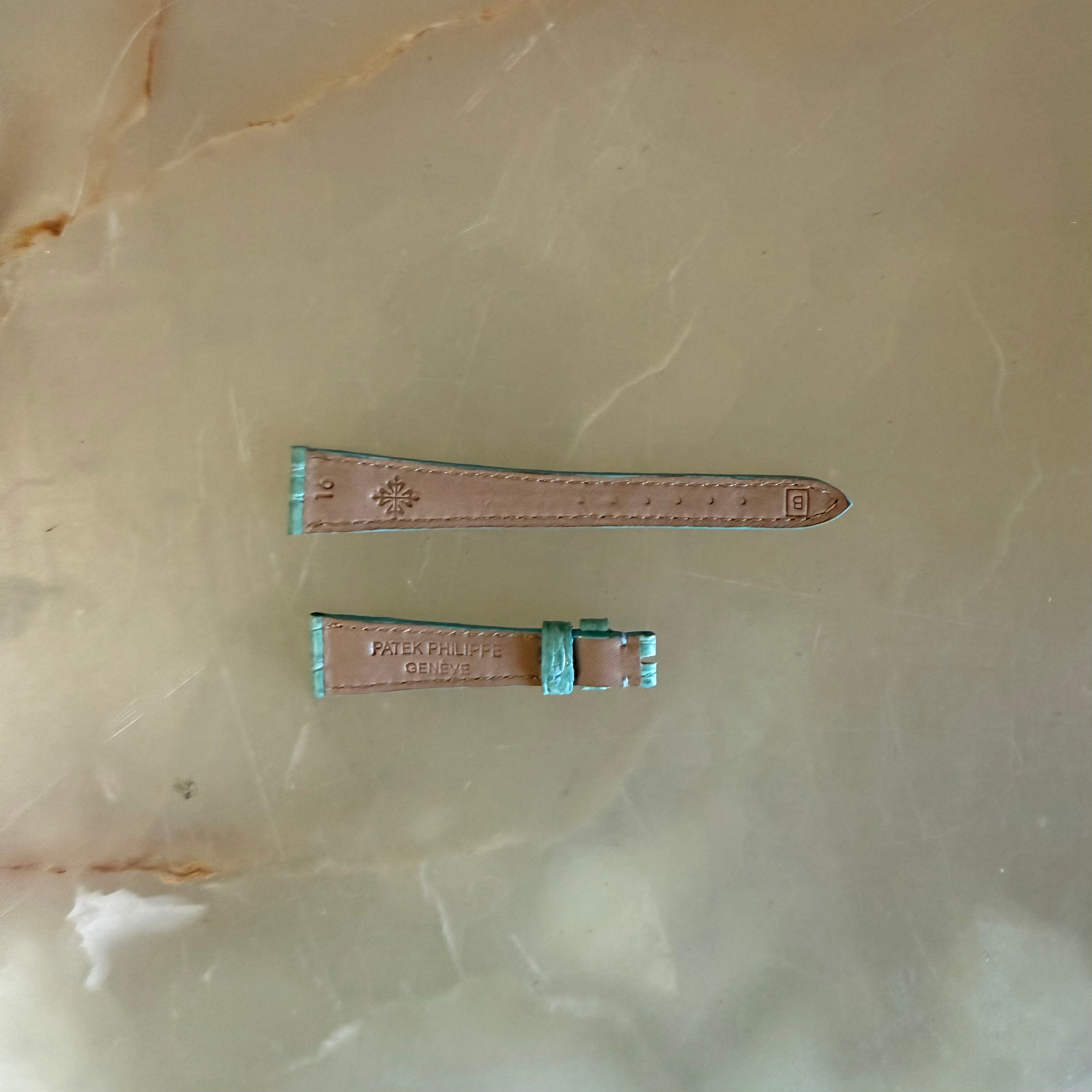 Authentic Patek Philippe Light Blue Alligator Watch Strap Band 16mm