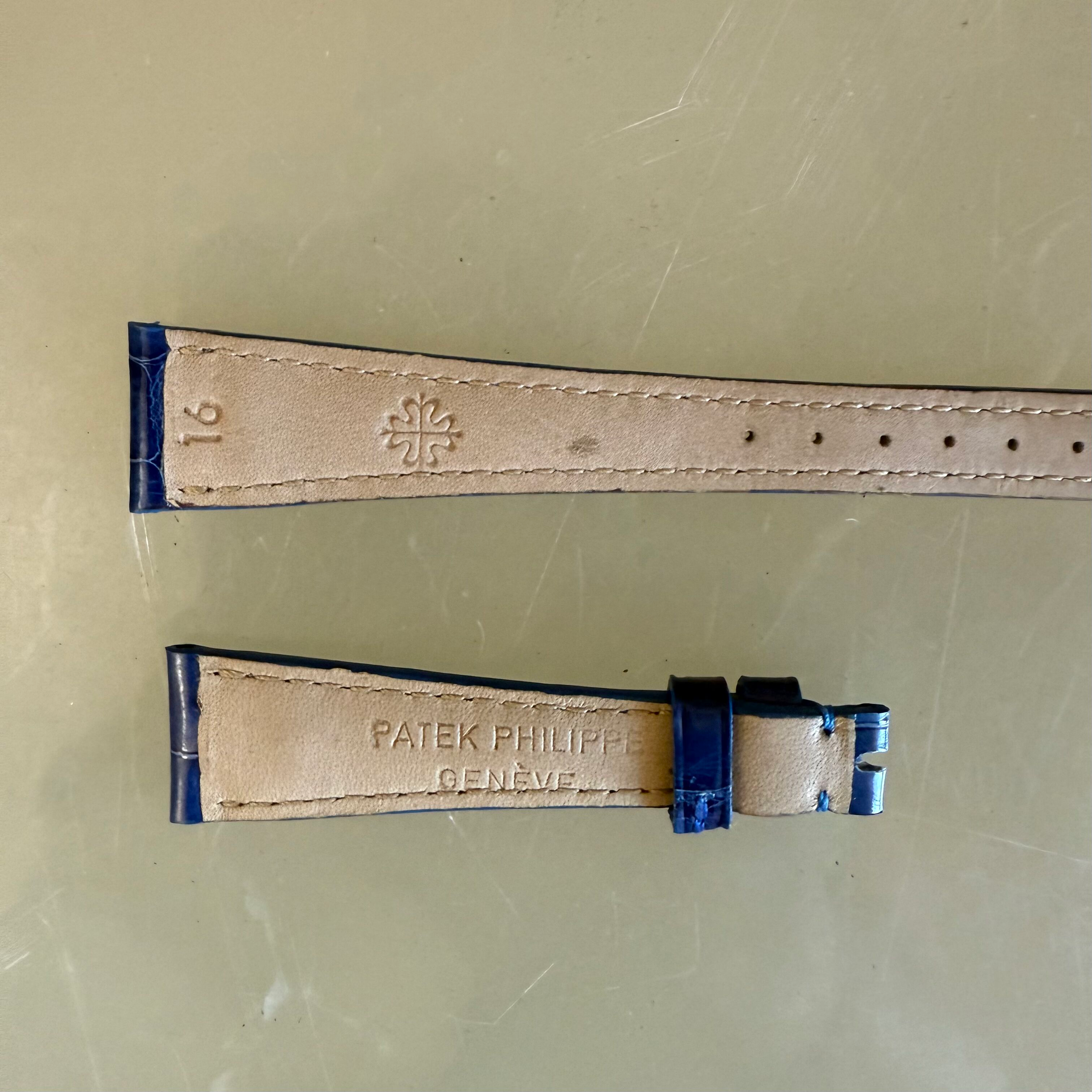 Authentic Patek Philippe Dark Blue Alligator Watch Strap Band 16mm
