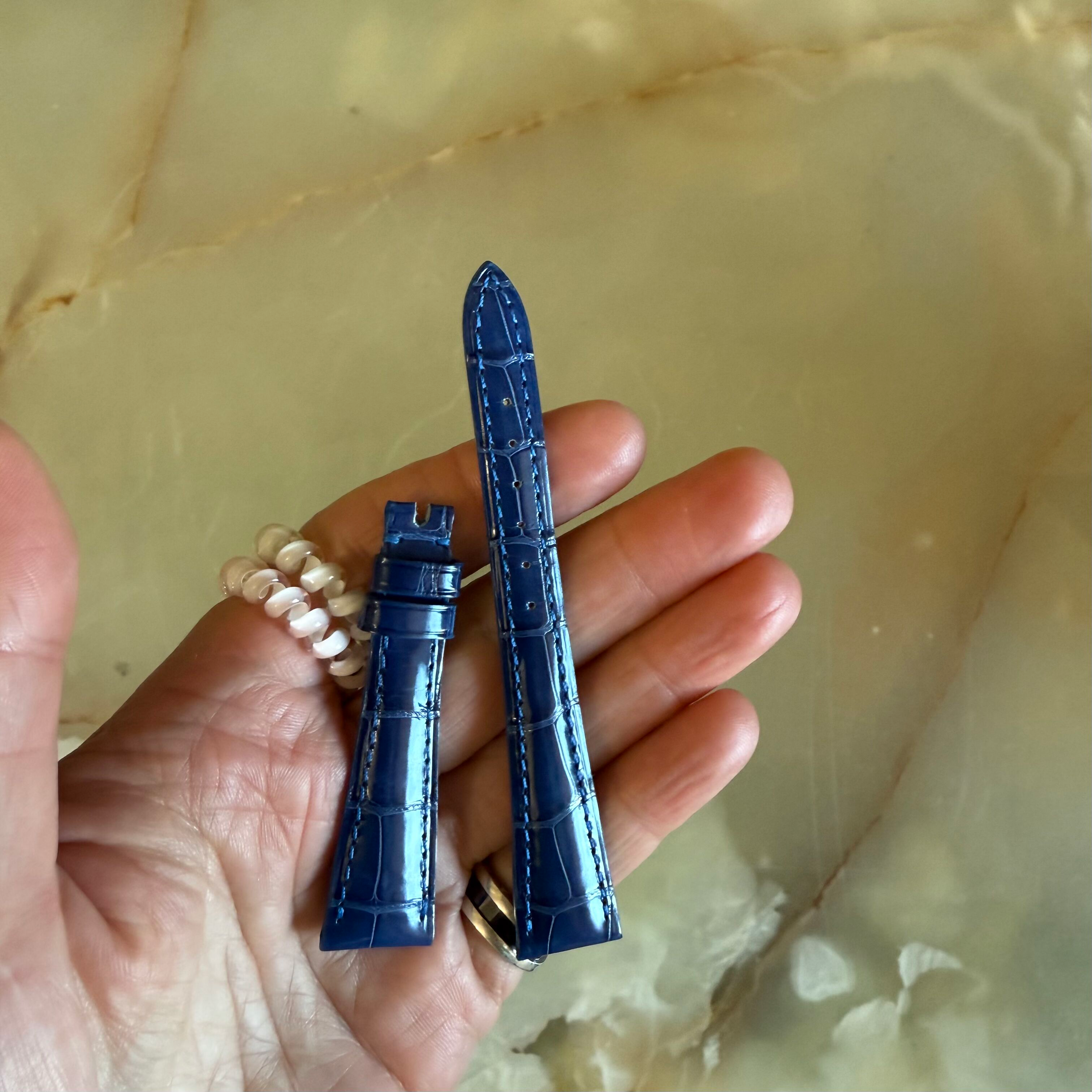 Authentic Patek Philippe Dark Blue Alligator Watch Strap Band 16mm