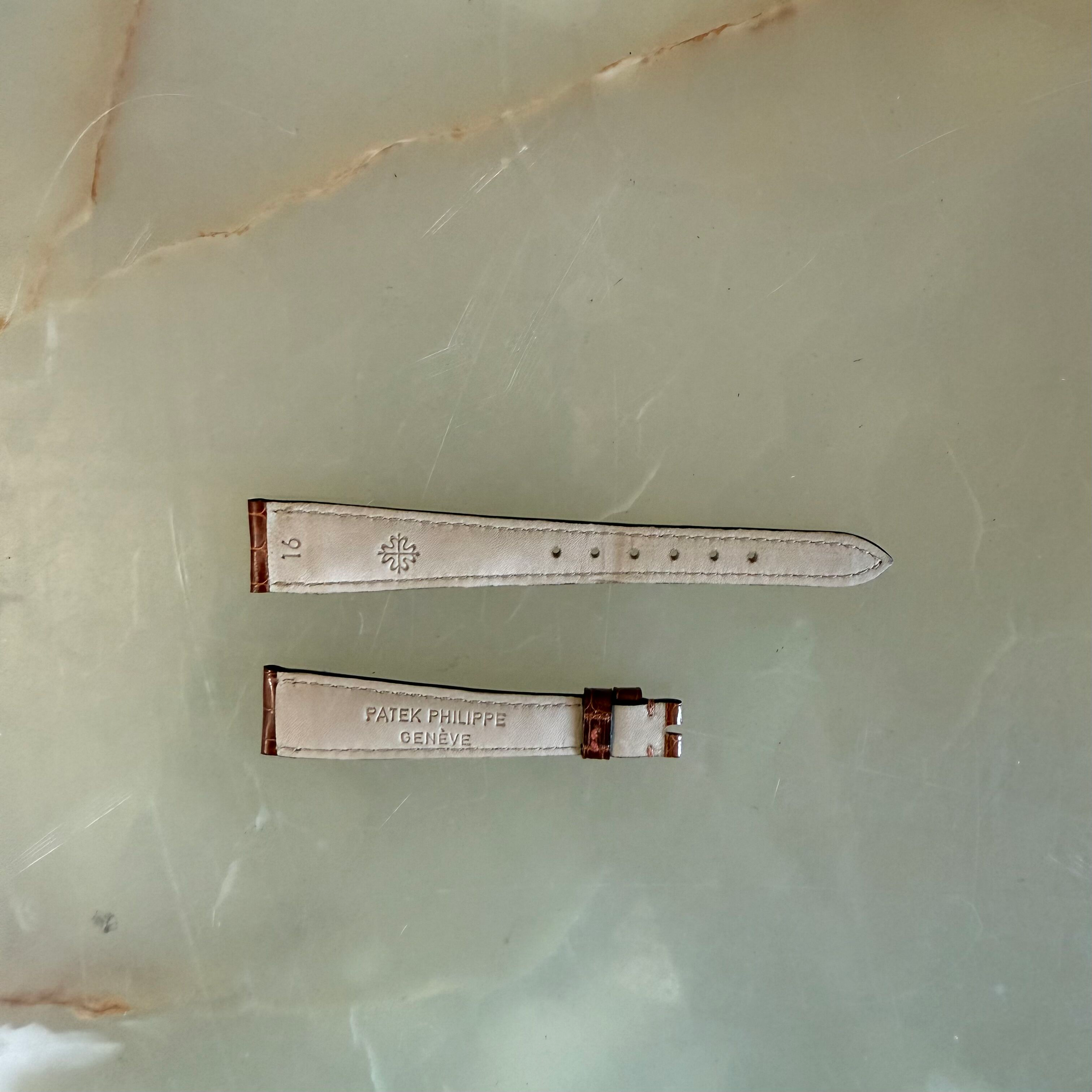 Authentic Patek Philippe Brown Alligator Watch Strap Band 16mm