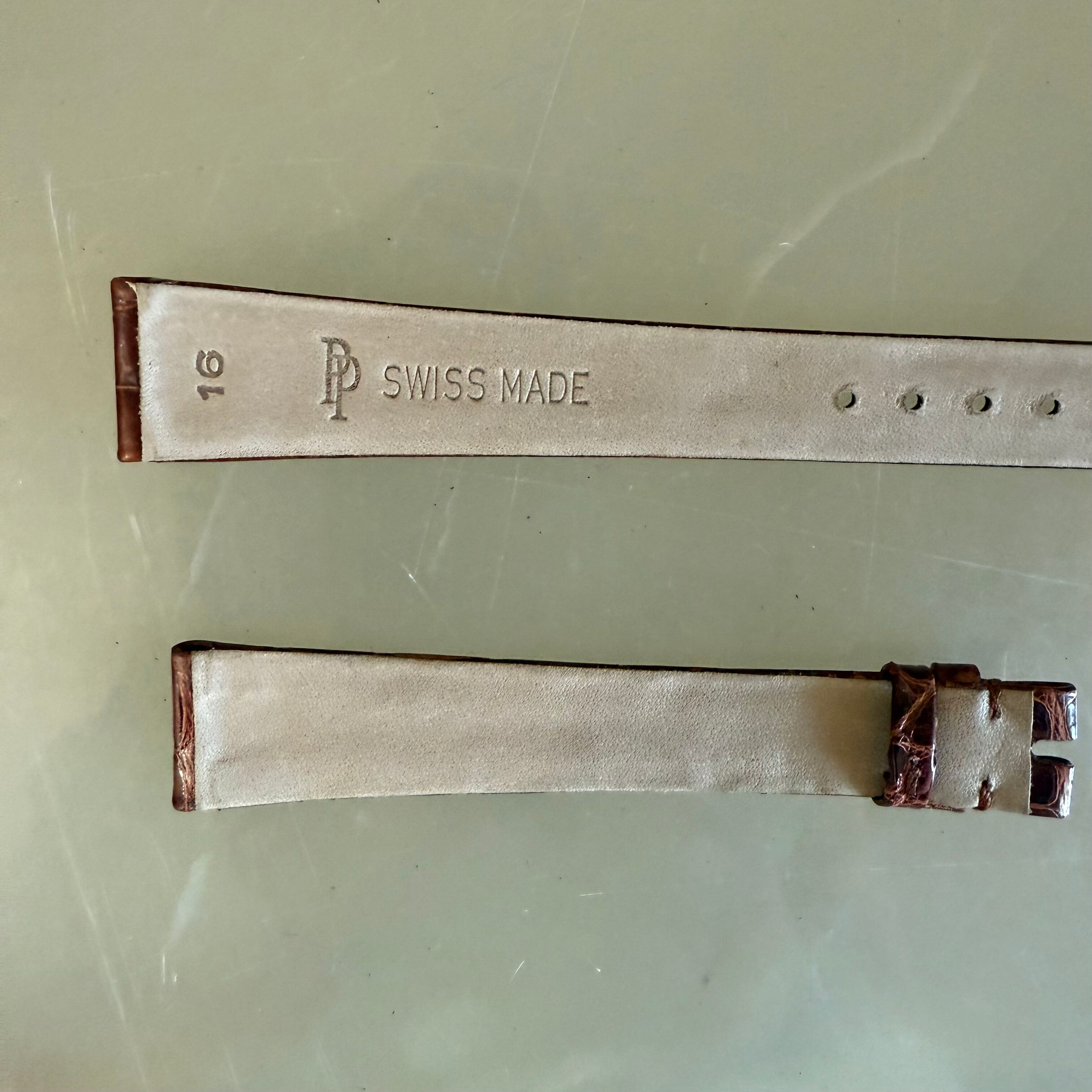 Authentic Patek Philippe Shiny Brown Alligator Watch Strap Band 16mm