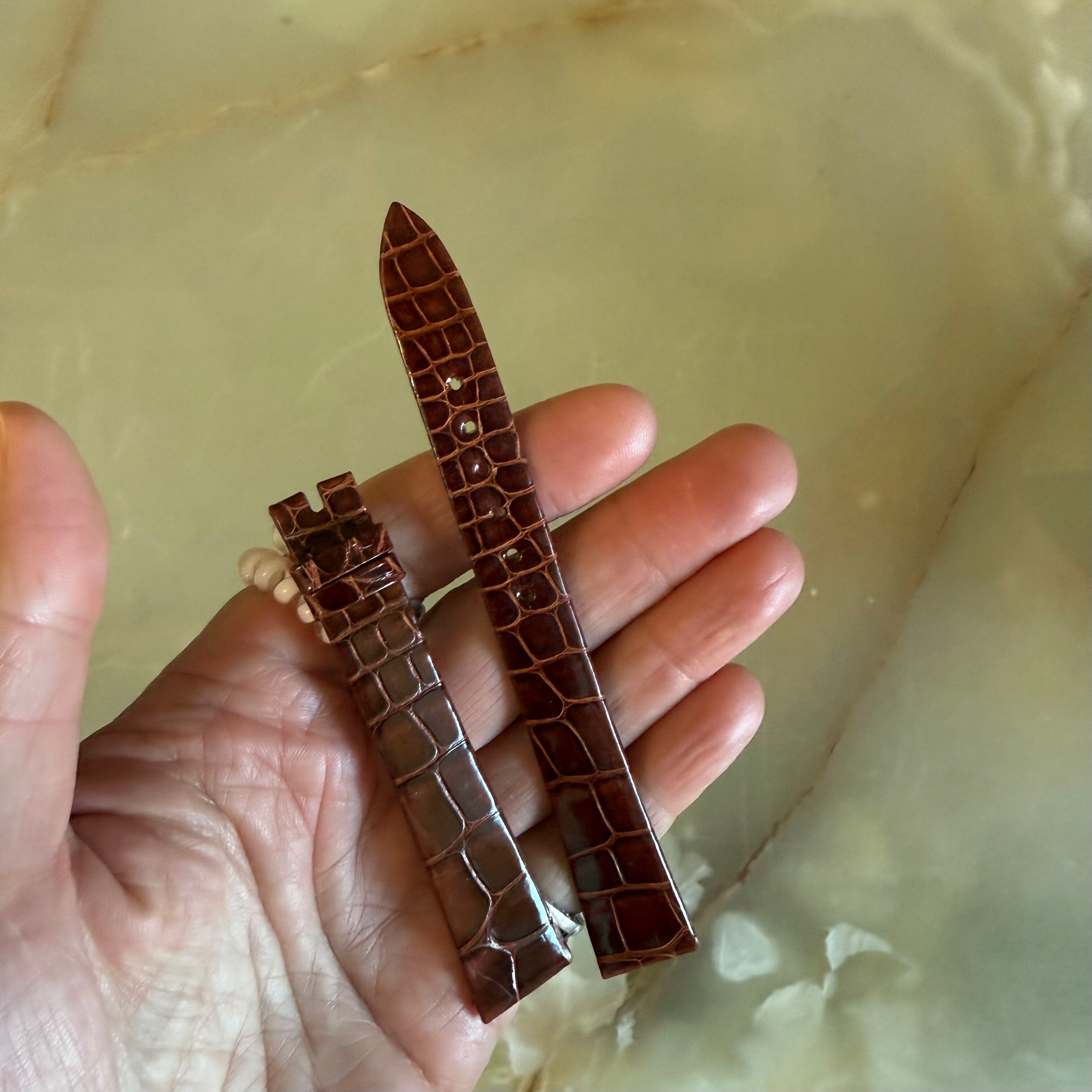 Authentic Patek Philippe Shiny Brown Alligator Watch Strap Band 16mm