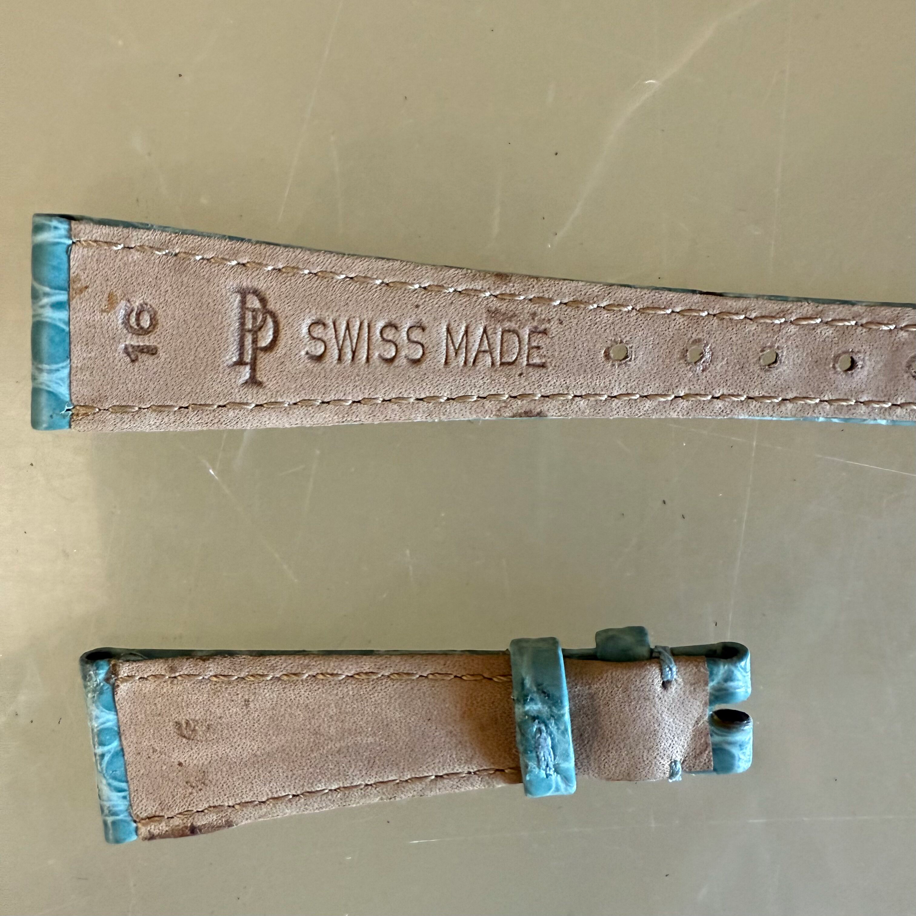 Authentic Patek Philippe Dark Blue Alligator Watch Strap Band 16mm