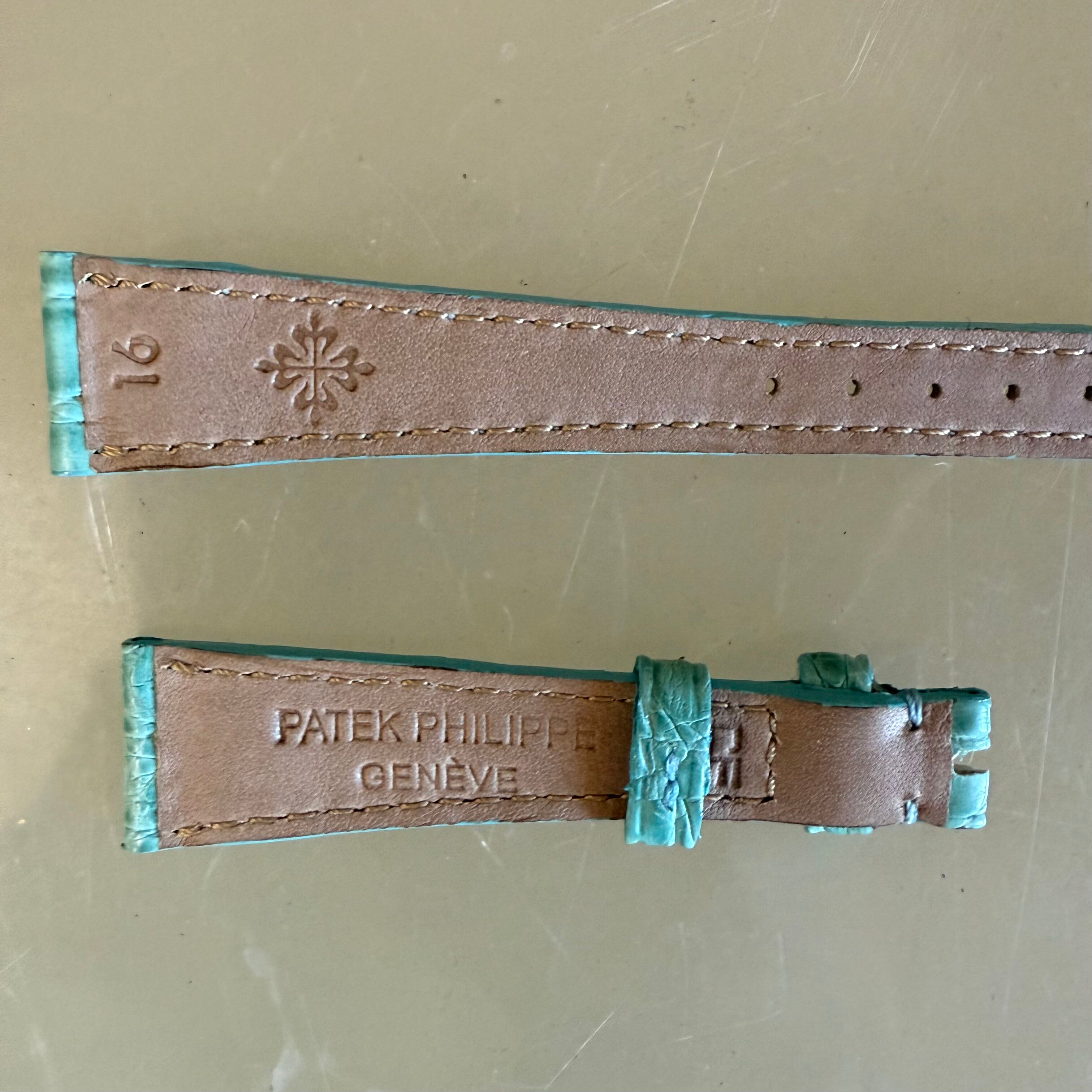 Authentic Patek Philippe Blue Alligator Watch Strap Band 16mm