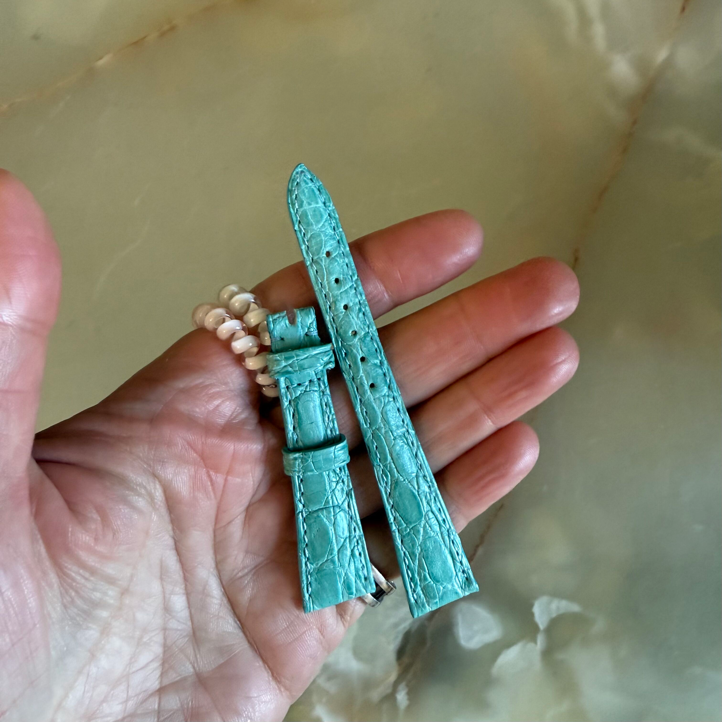 Authentic Patek Philippe Blue Alligator Watch Strap Band 16mm