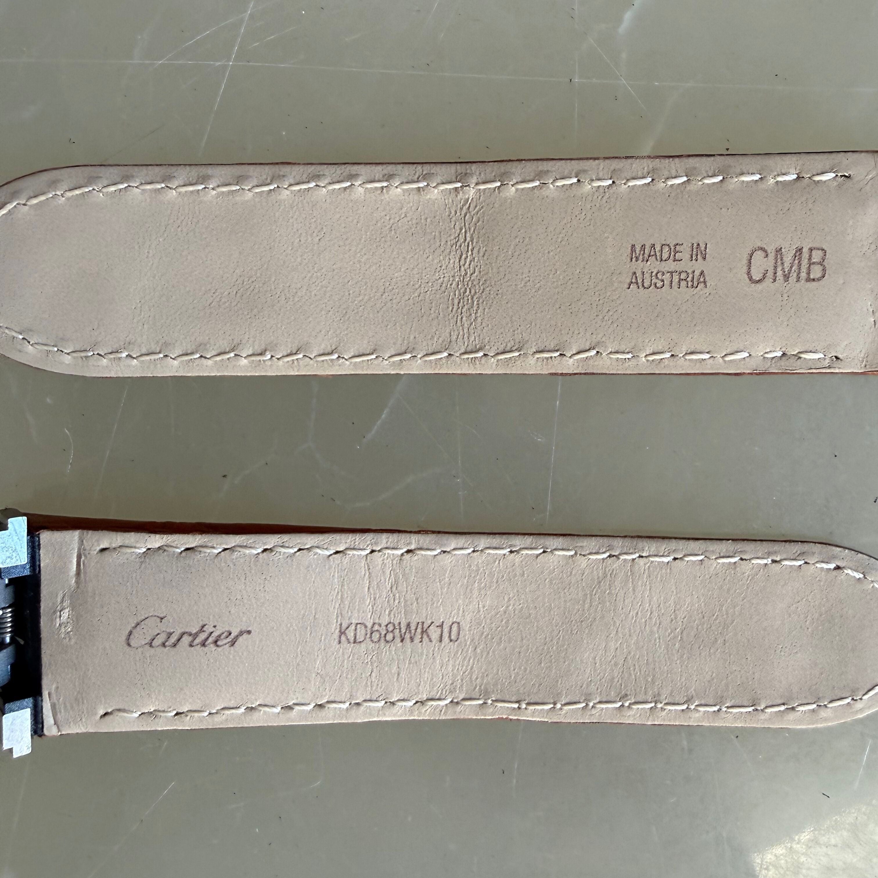 Authentic Cartier Brown Alligator Quick Release Watch Strap Band 19mm KD68WK10
