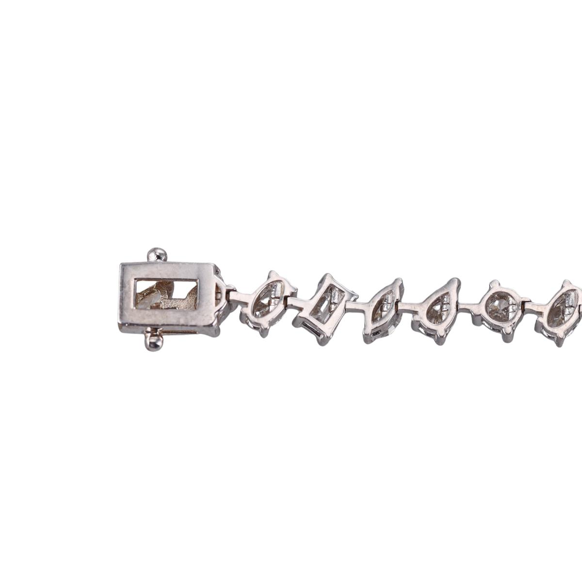 Solid 14k Gold Mixed Cut Lab Grown 5.40ctw Diamond Bracelet