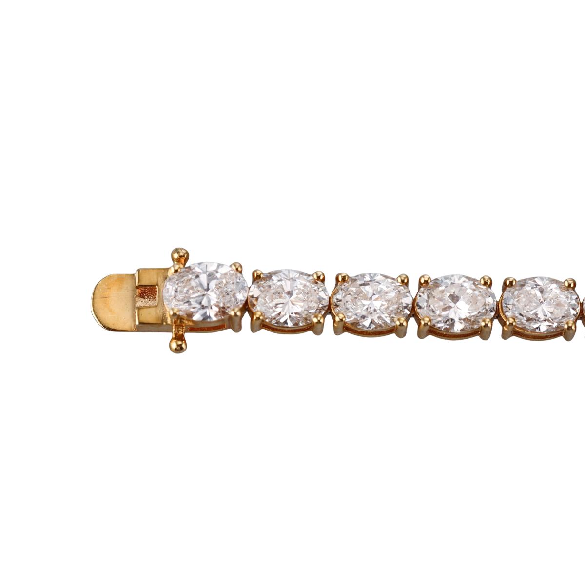 Solid 14k Gold Lab Grown 17.86ctw Diamond Tennis Bracelet