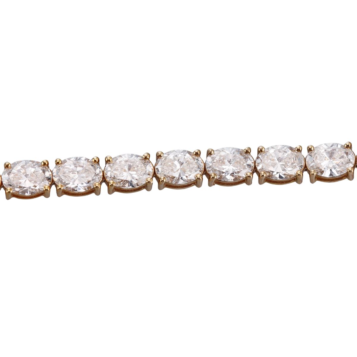 Solid 14k Gold Lab Grown 17.86ctw Diamond Tennis Bracelet