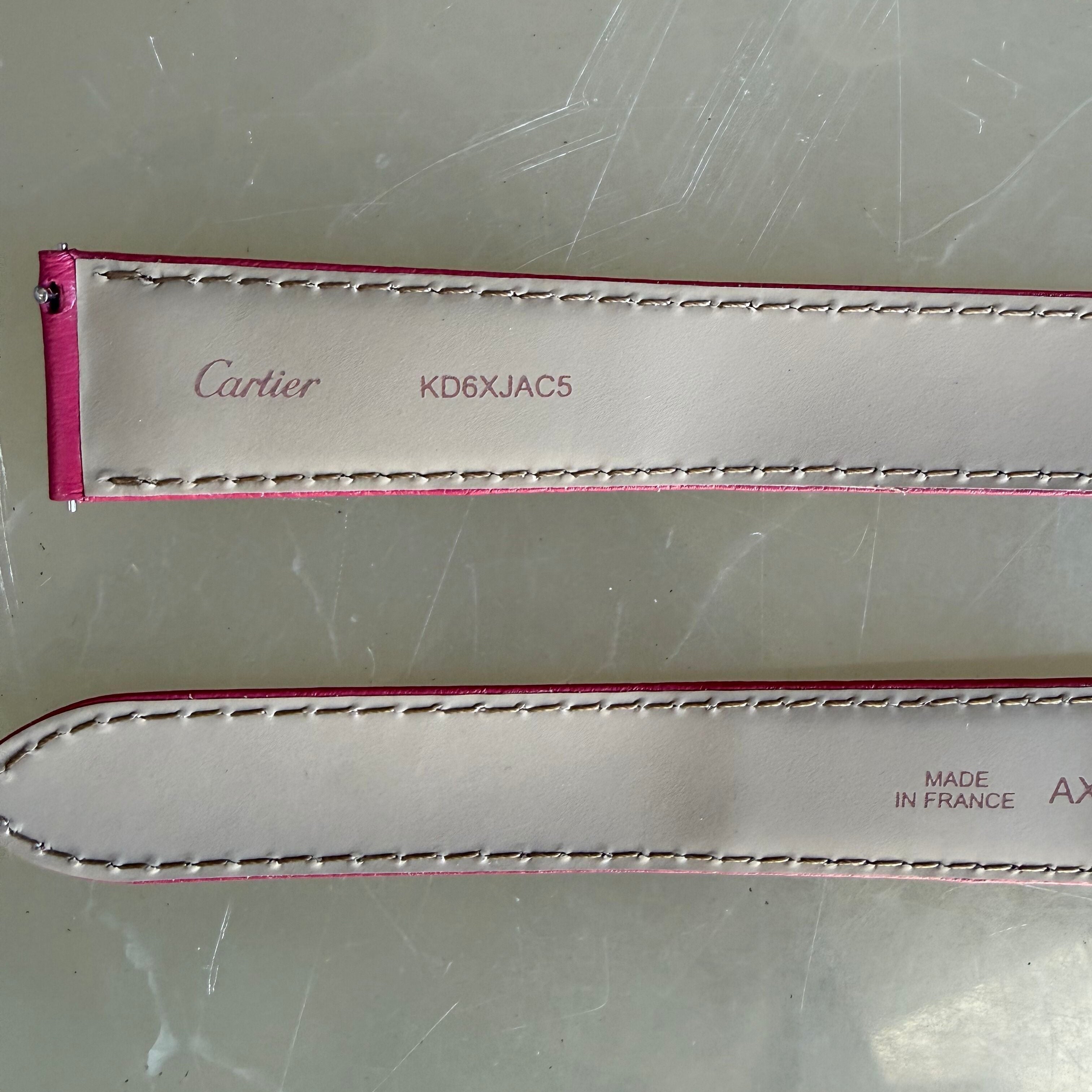 Authentic Cartier Pink Calfskin Watch Strap Band 20mm KD6XJAC5
