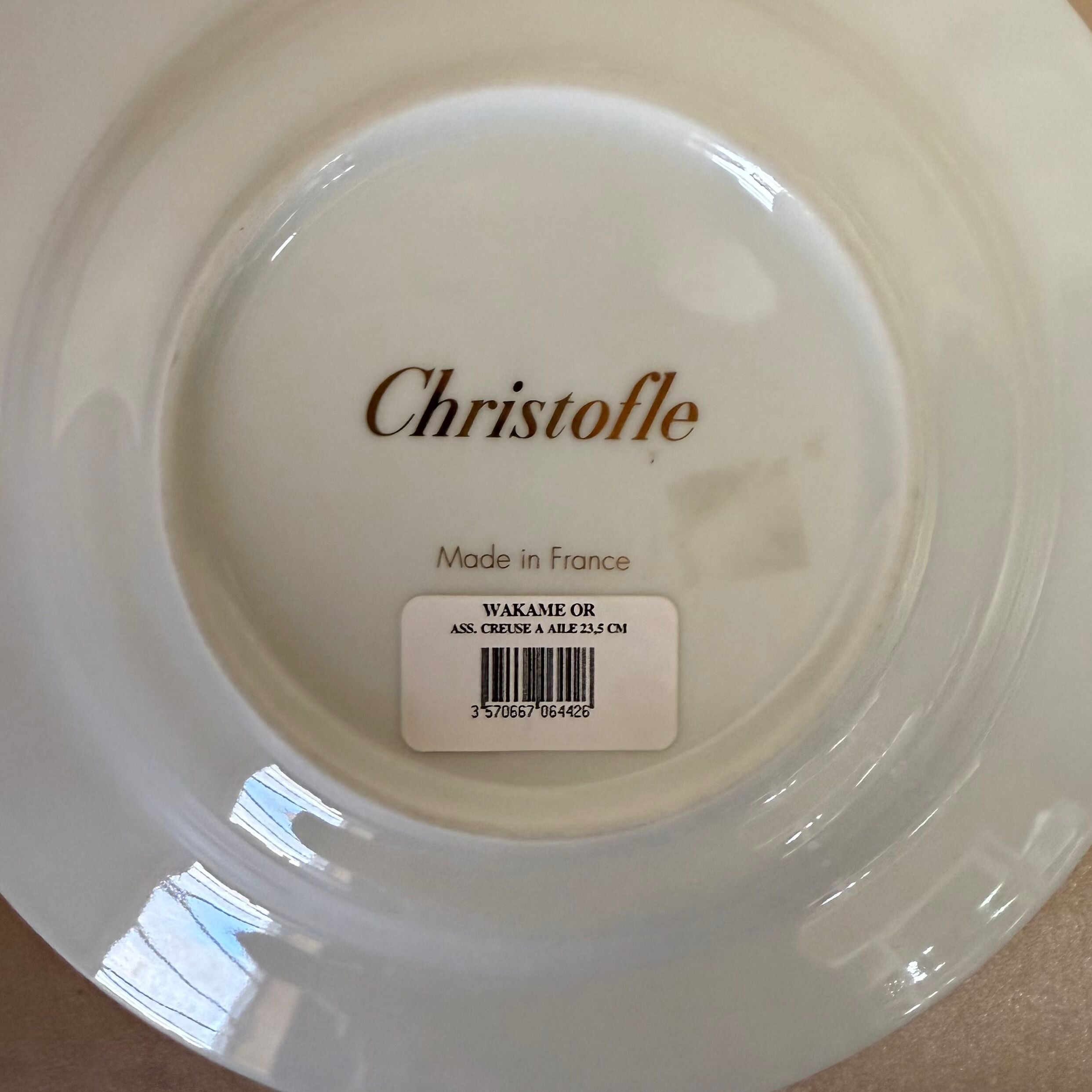 Christofle Wakame (Gold Trim) Plate Setting of 3