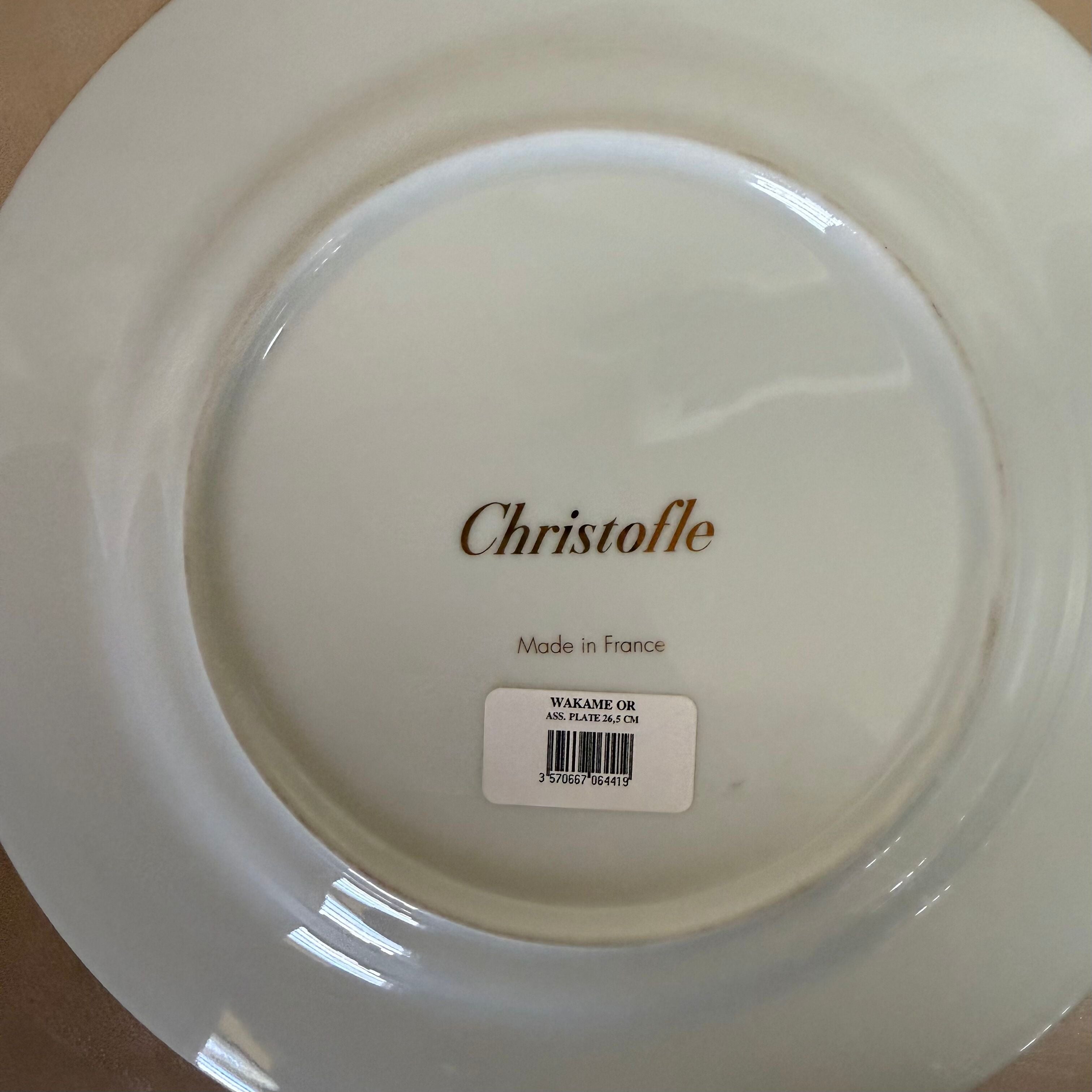 Christofle Wakame (Gold Trim) Plate Setting of 3