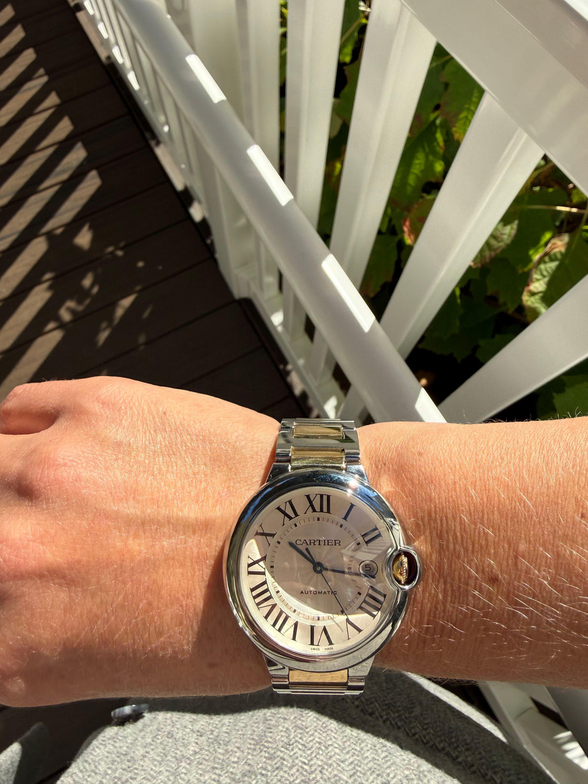 Cartier Ballon Bleu 42 Gold Steel Automatic Watch W69009Z3