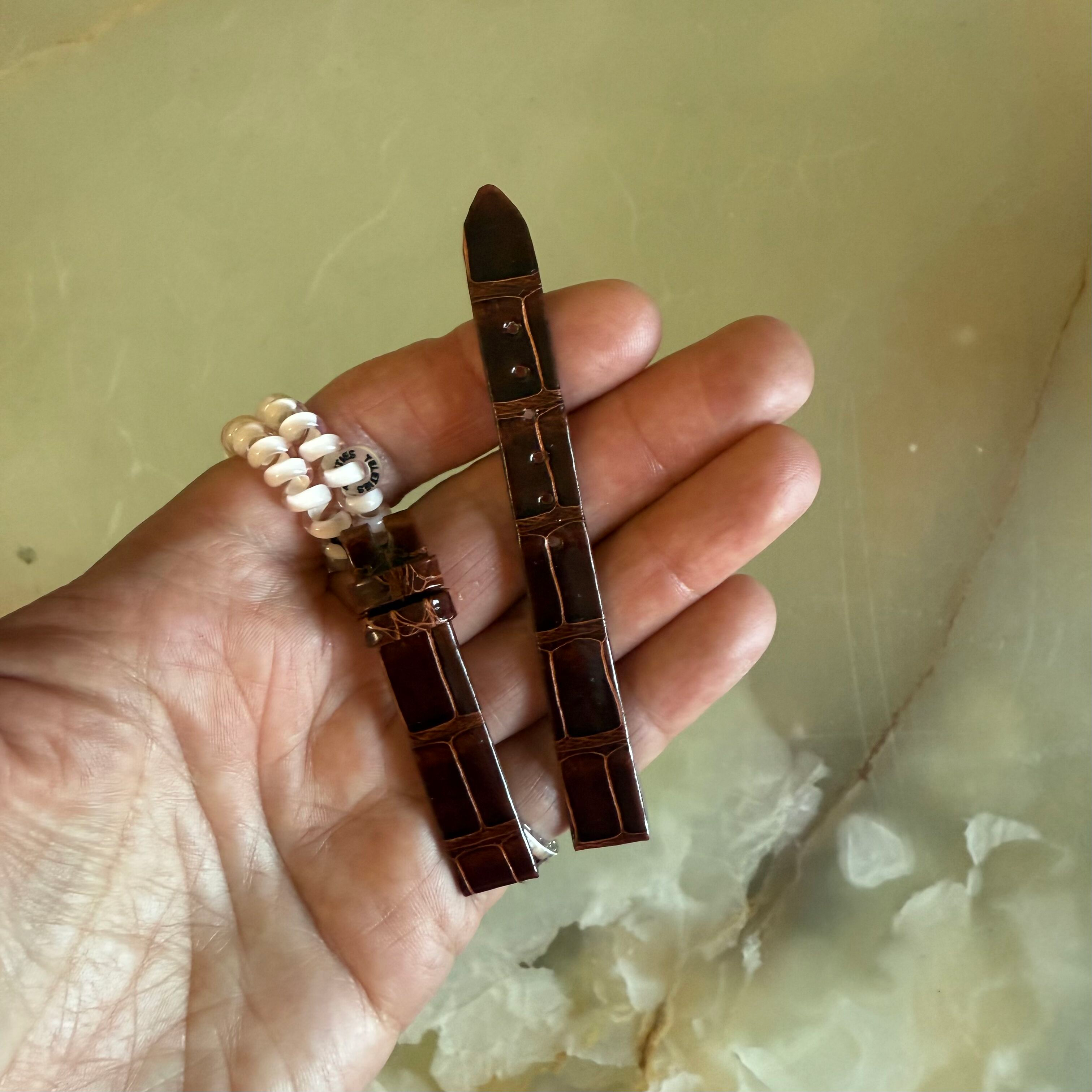 Authentic Patek Philippe Shiny Brown Alligator Watch Strap Band 11mm