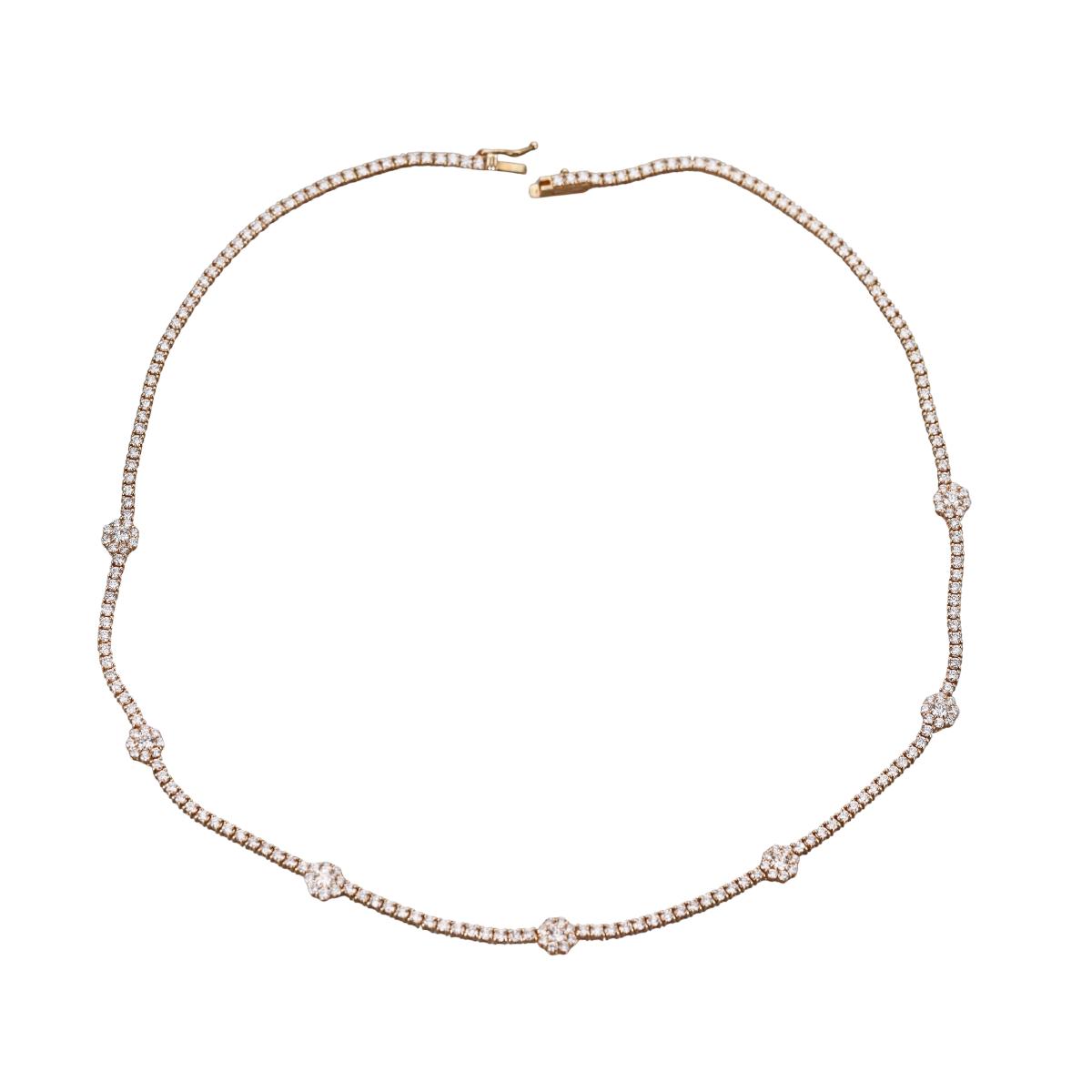 Solid 14k Gold Lab Grown 5.50ctw Tennis Diamond Necklace
